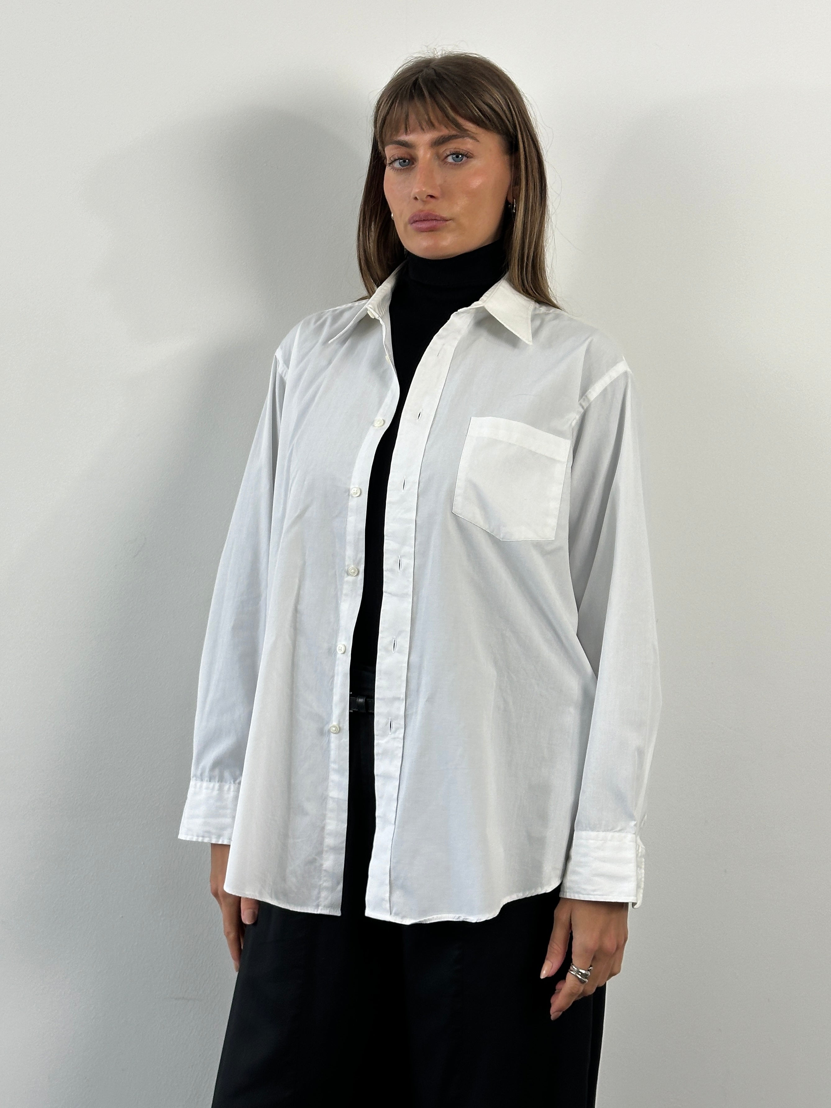 Christian Dior Monsieur 1990s cotton shirt in XL, shown laid flat with classic collar and button-up front.