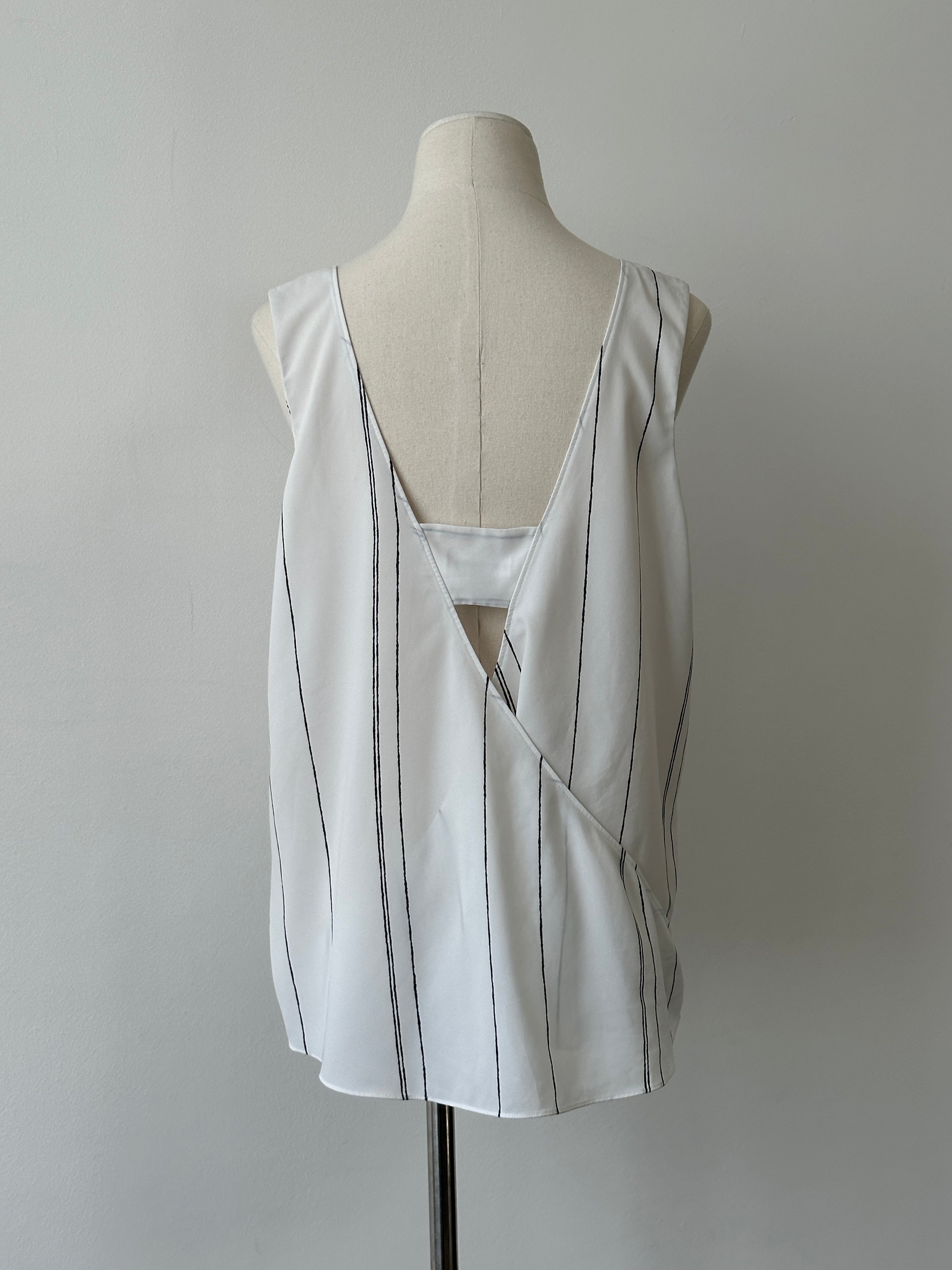 Calvin Klein Striped Layered Sleeveless Top - L