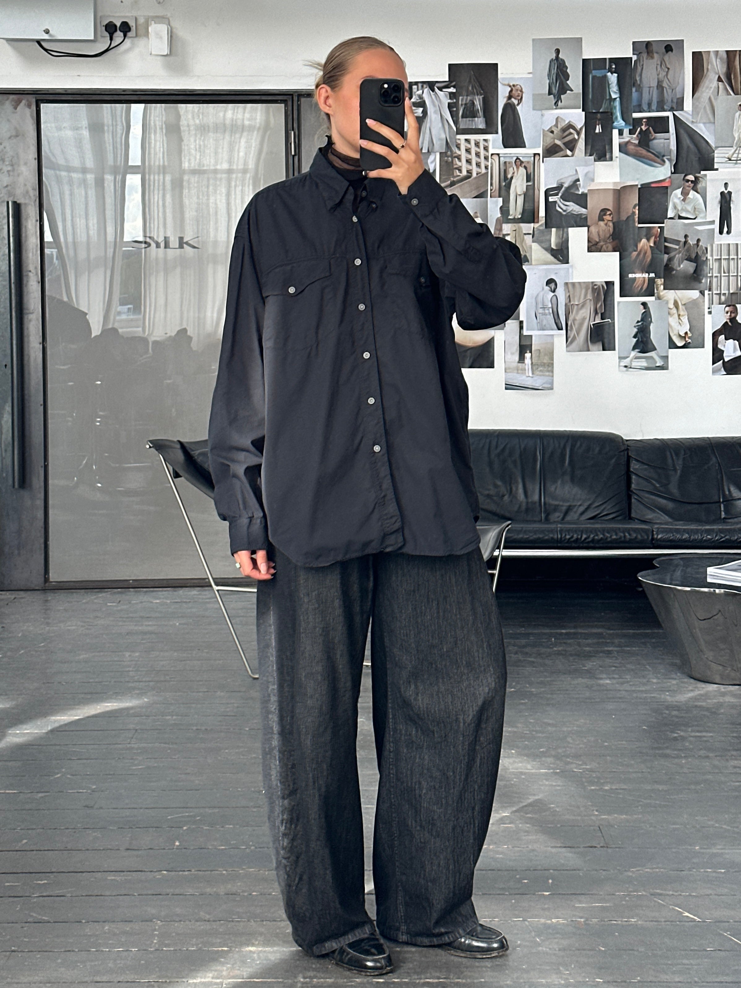 Versace Jeans Couture 1990s pure cotton shirt in XL, featuring classic design and button-up front, displayed on a hanger.