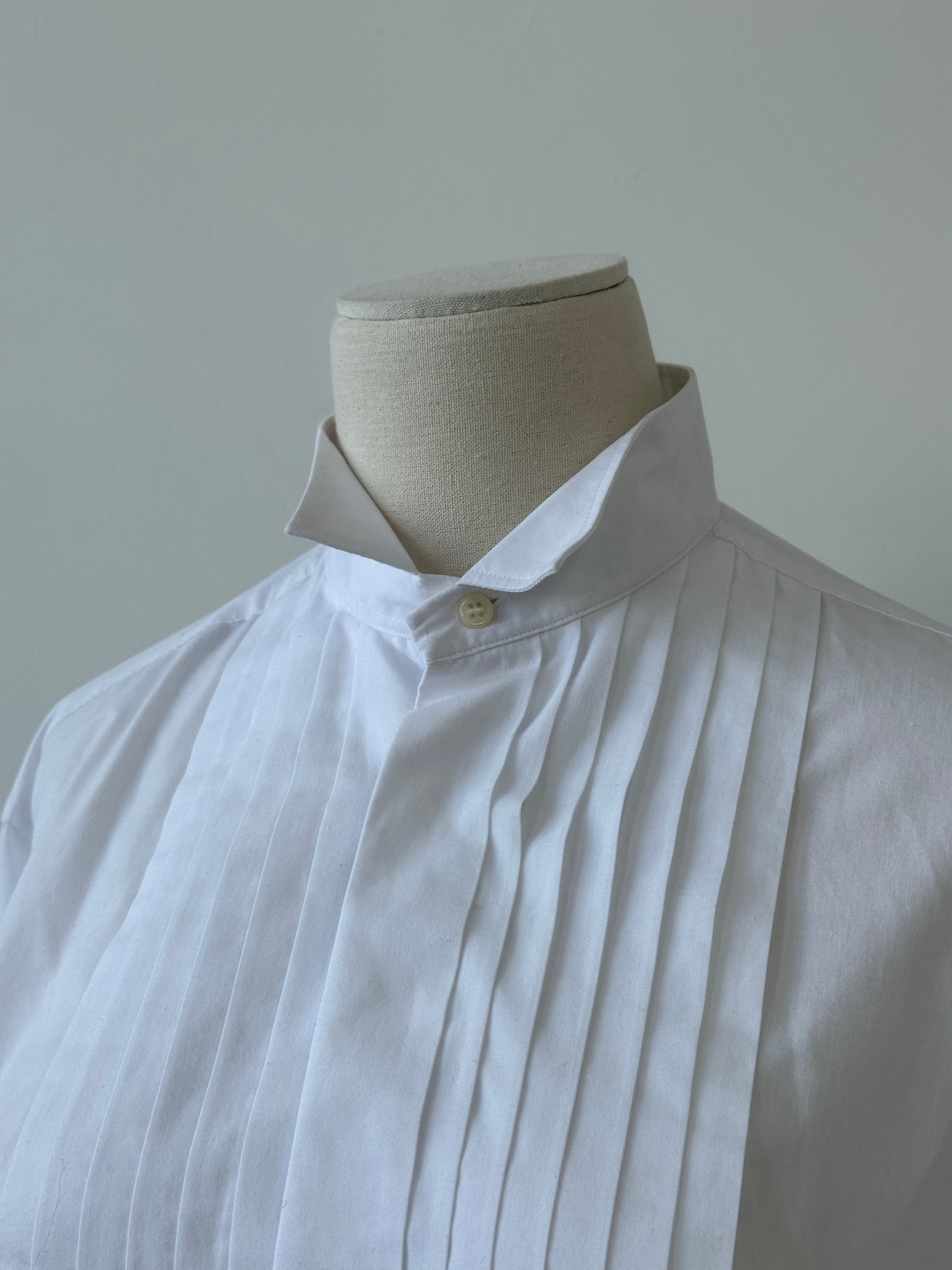 Yves Saint Laurent 1990s Cotton Tuxedo Dress Shirt - M