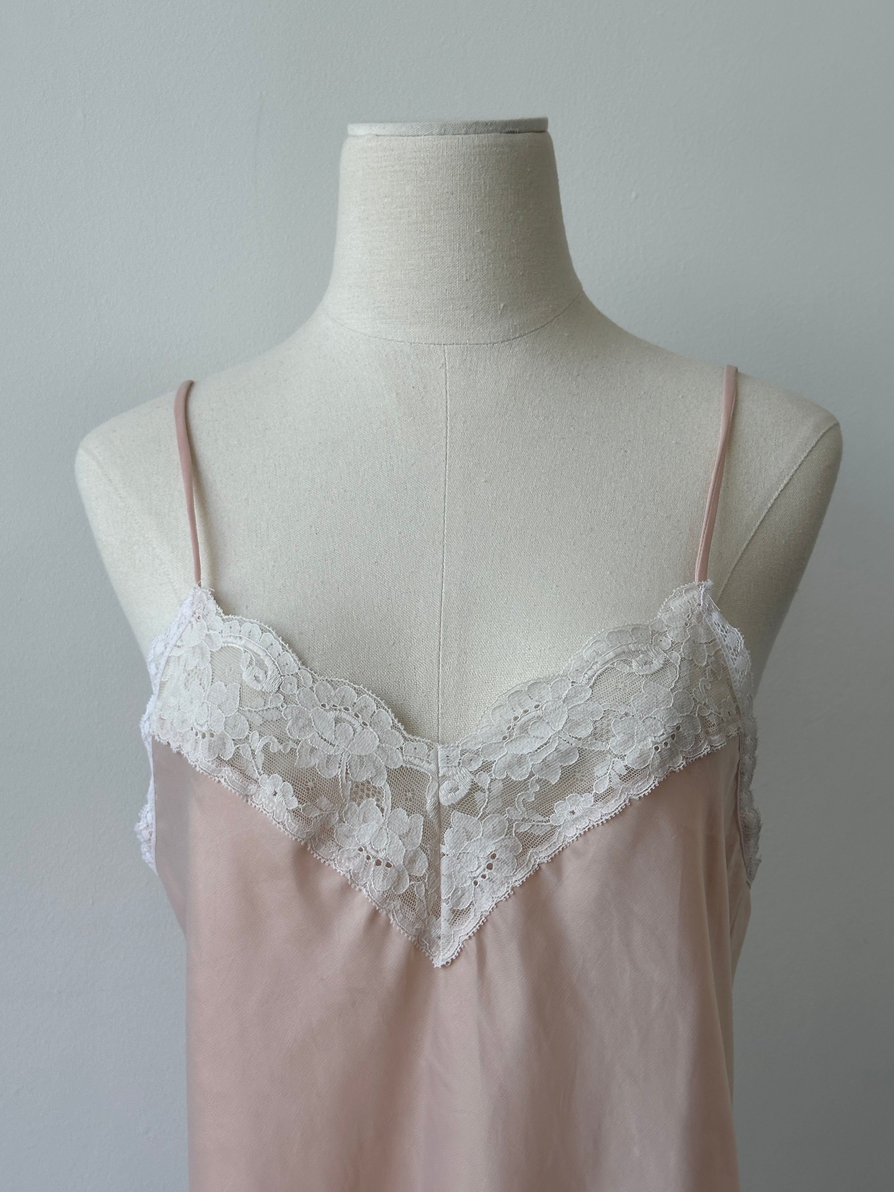 Christian Dior 1990s Satin Lace Logo Cami Top - S