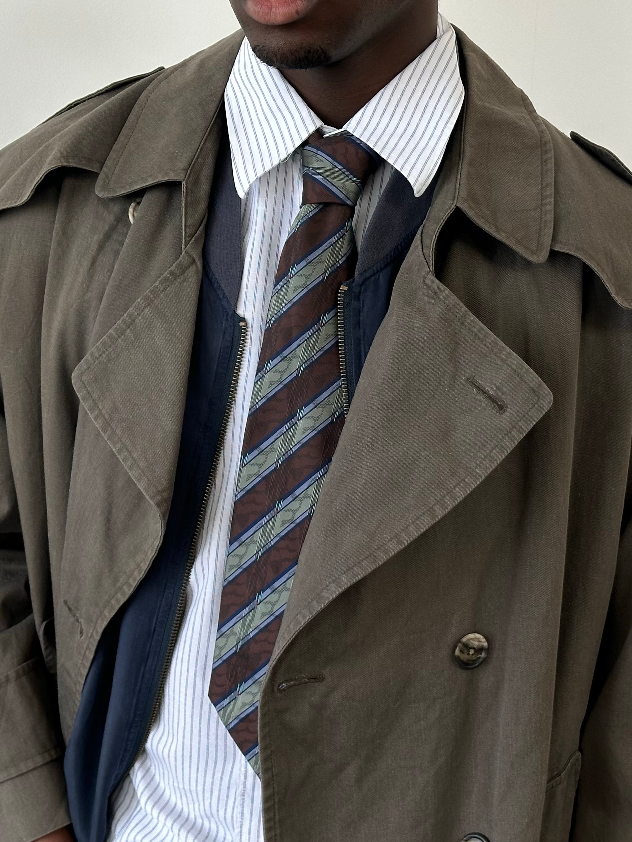 Vintage 1980s Diagonal Striped Tie