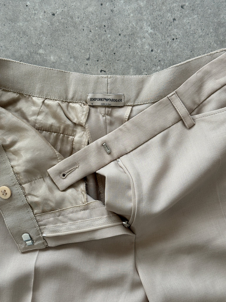 Armani Wool Mid Waited Pleated Trousers - W30 - SYLK