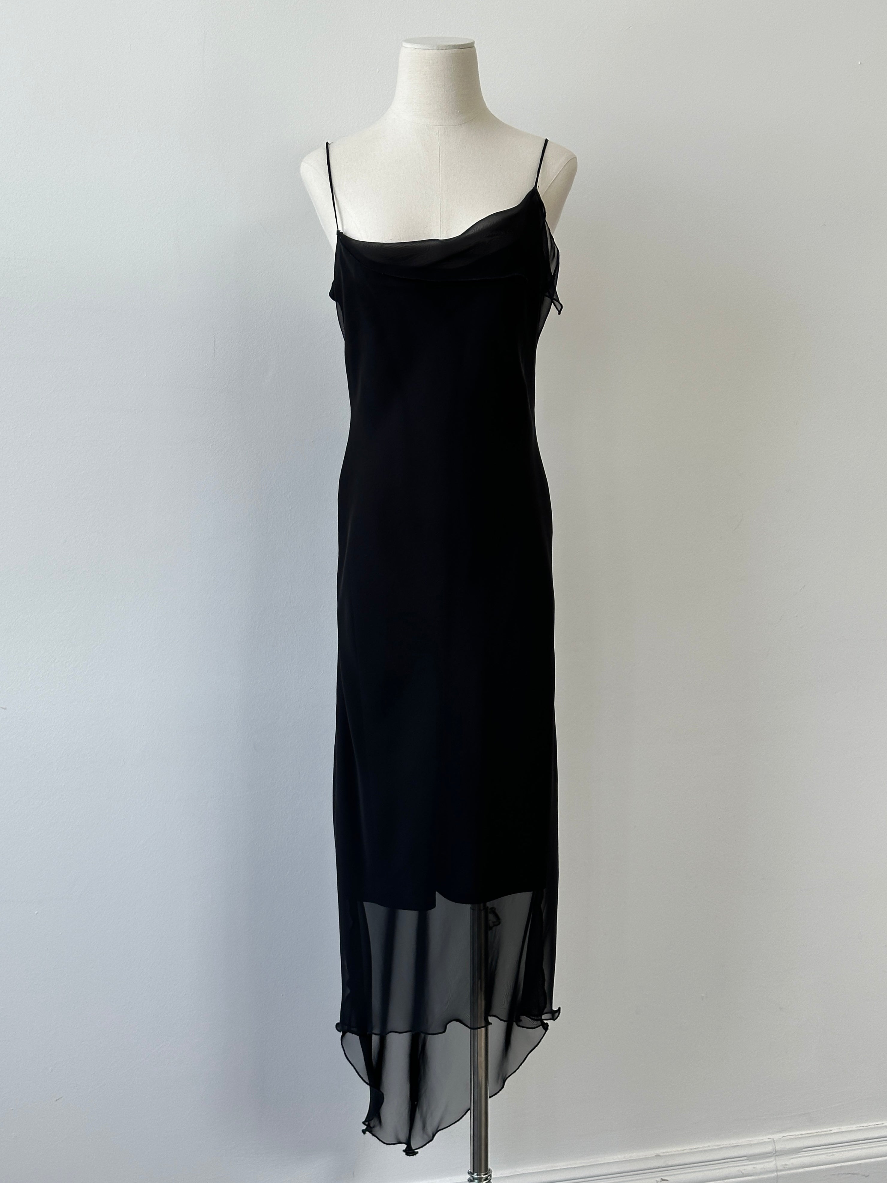 Vintage 2000s Asymmetric Floor Length Slip Dress - M