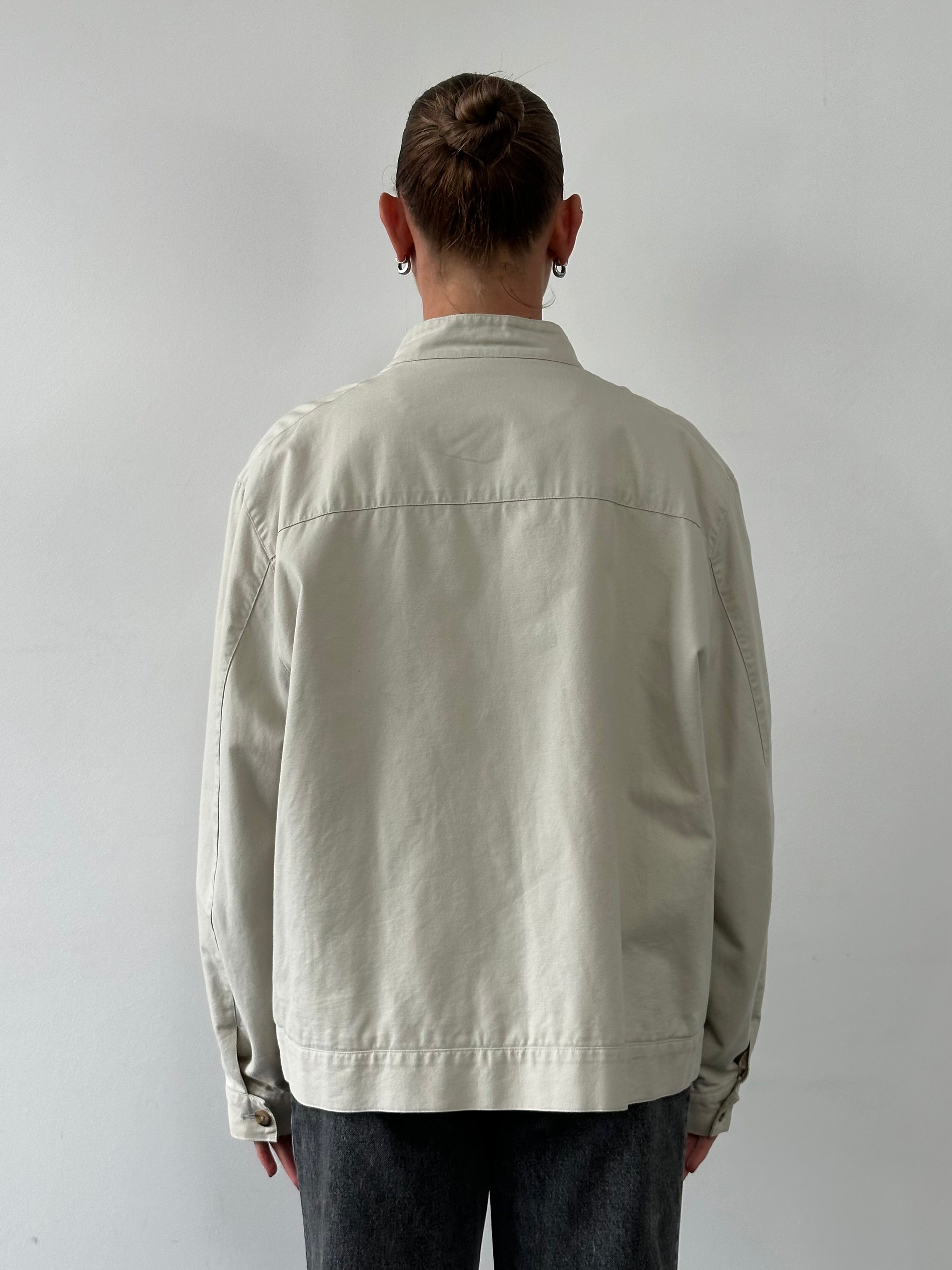 Yves Saint Laurent Pour Homme pure cotton bomber jacket with double zip and logo, in XL size, black color.