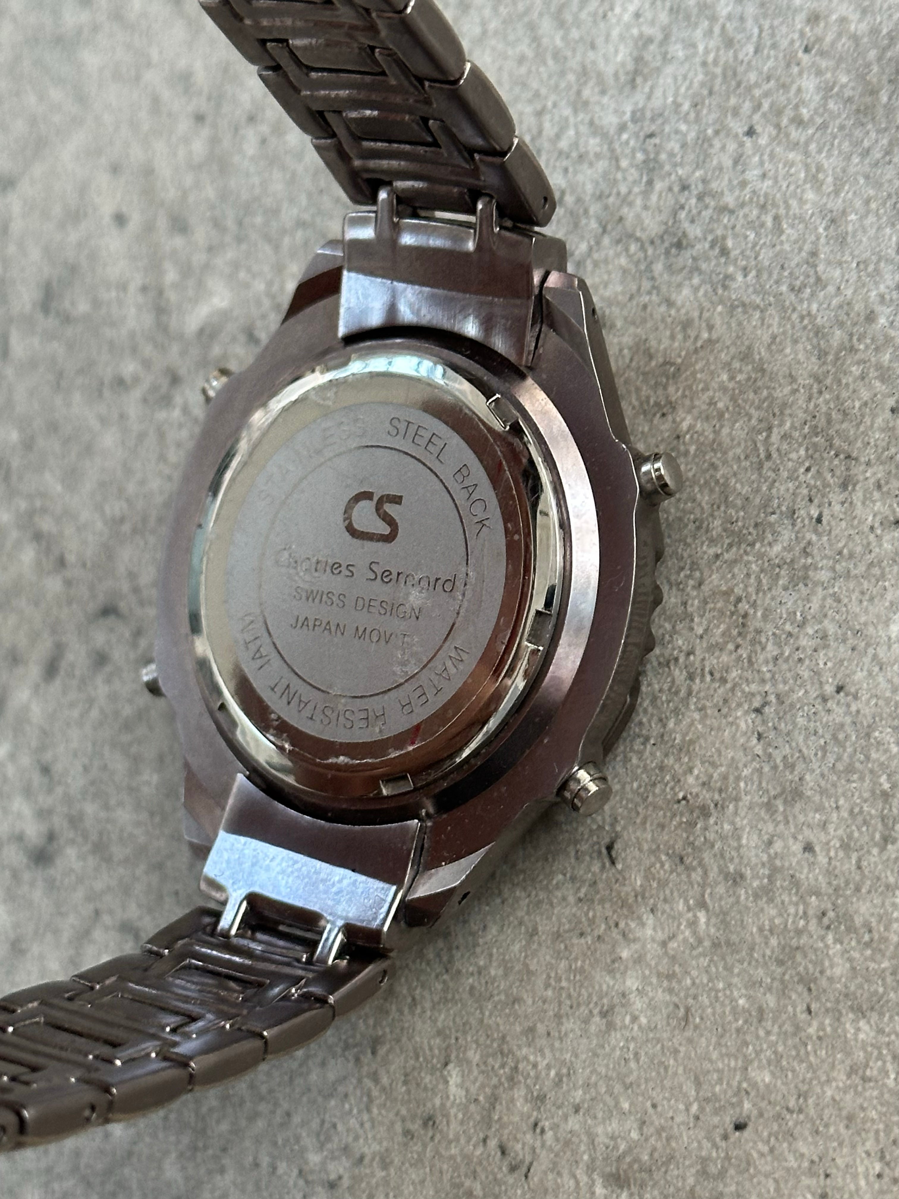 Vintage 1990s Stainless steel back | water resistant titanium | Japan quartz movement Watch