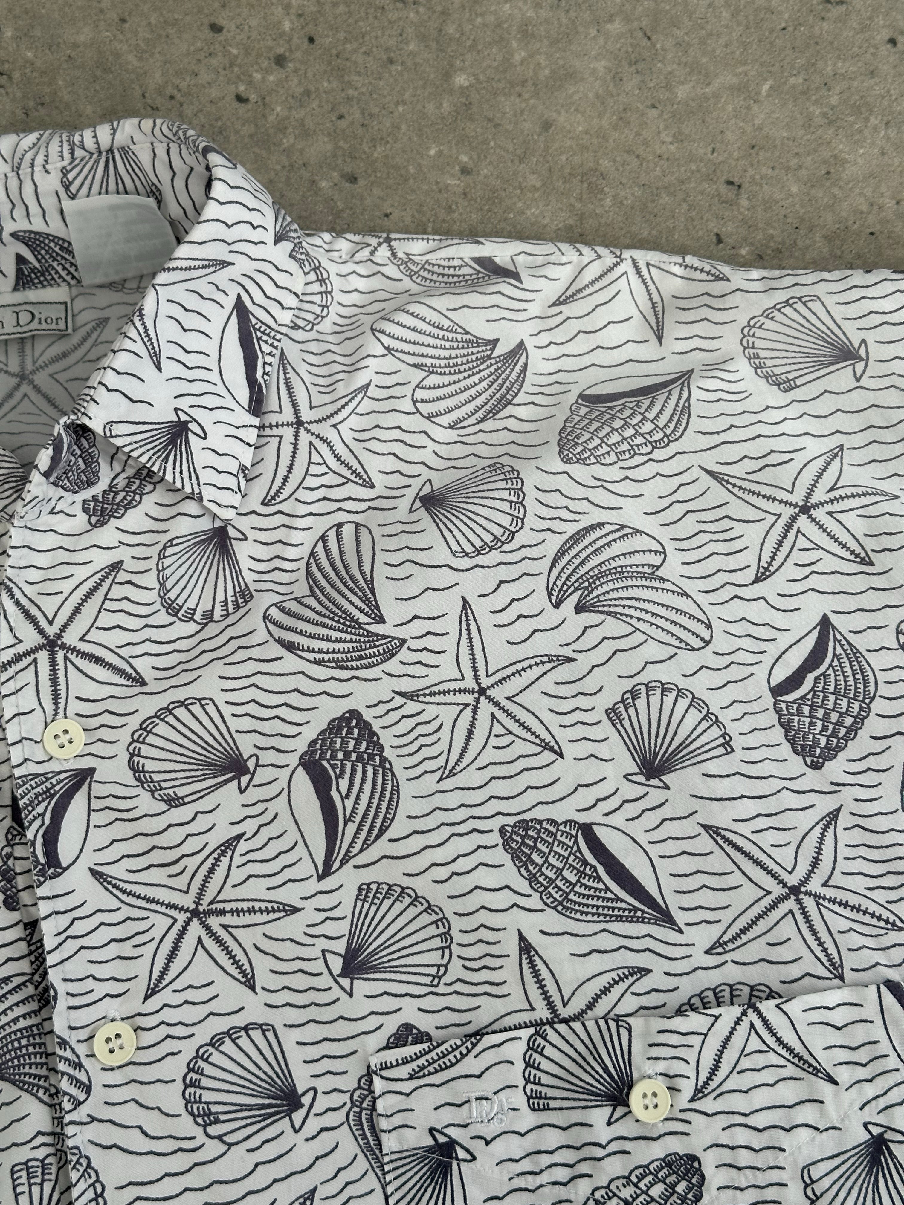 Christian Dior 1990s Cotton Resort Print Short Sleeve Shirt - XL