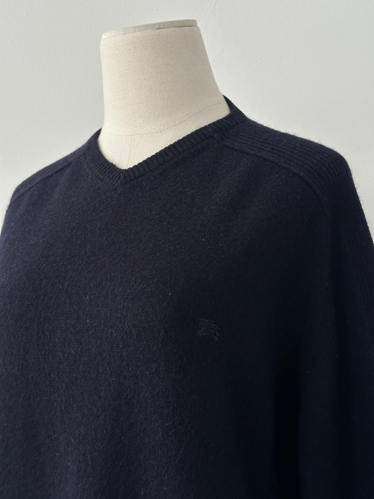 Burberry London 1990s Wool V Neck Knit Jumper - M