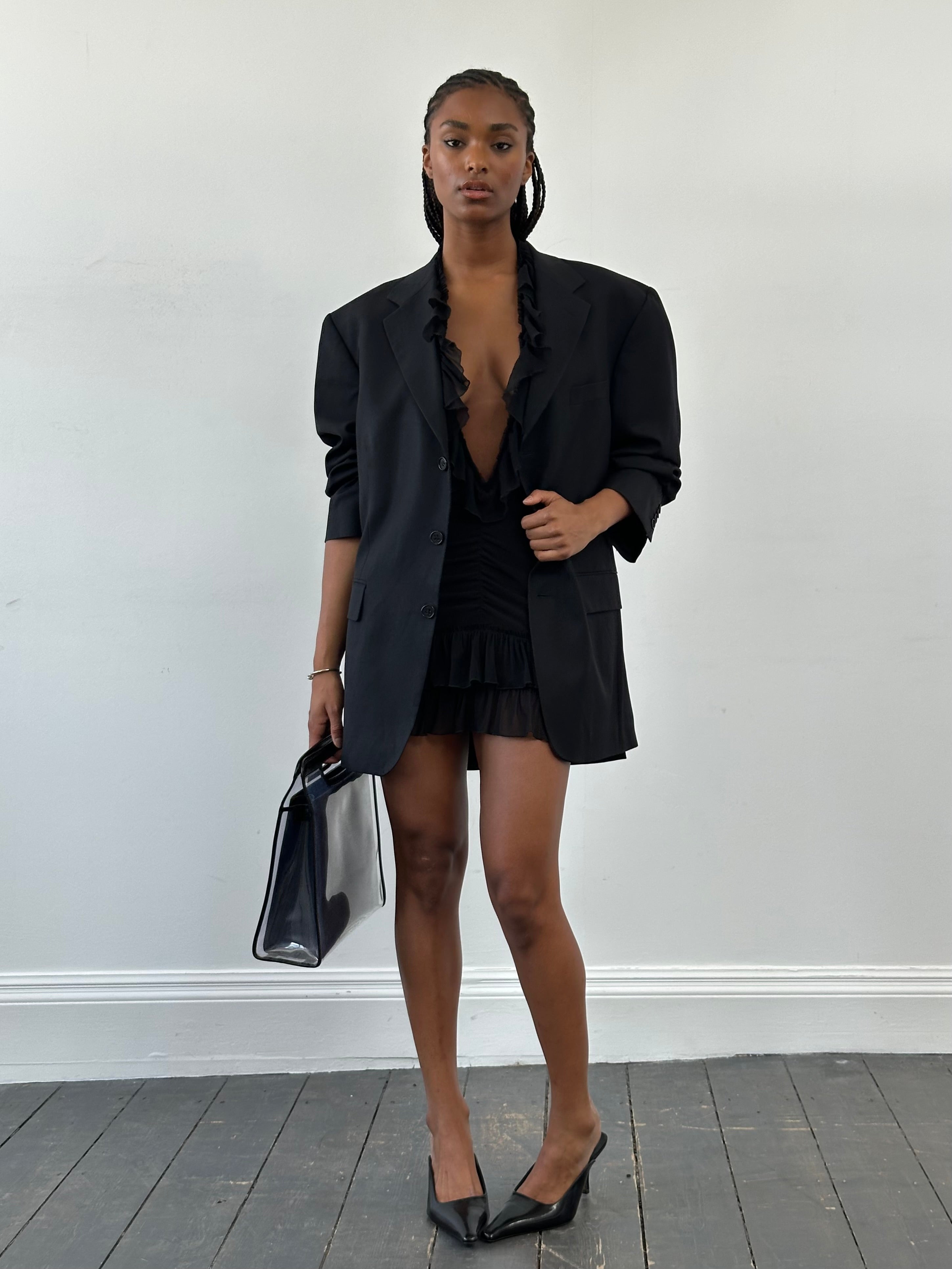 Yves Saint Laurent 1990s Pure Wool Single Breasted Blazer