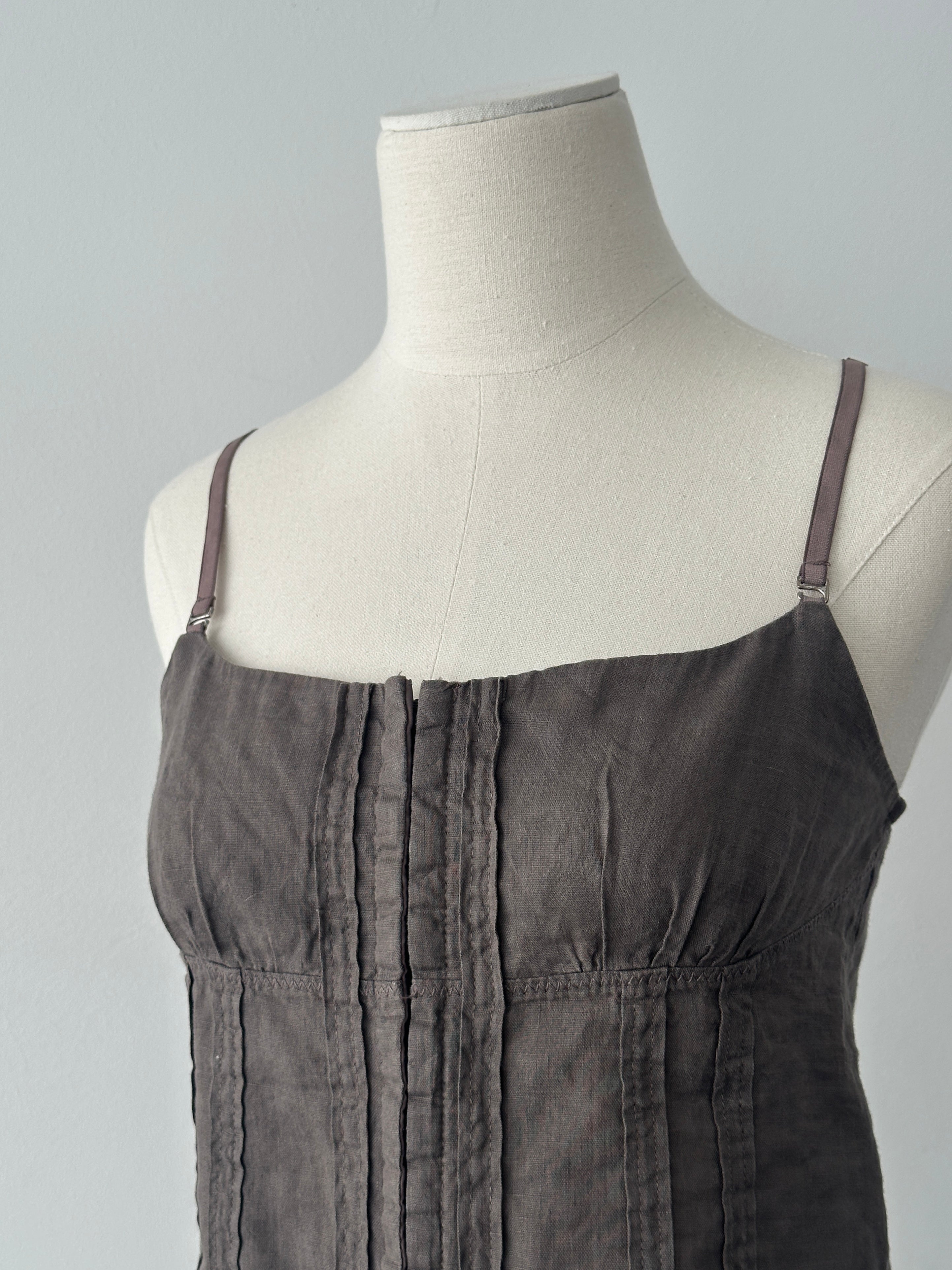 Armani Jeans 1990s Pure Linen Corset Top - S