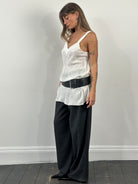 Vintage 1990s Square Buckle Leather Chunky Belt - W34-36 - SYLK