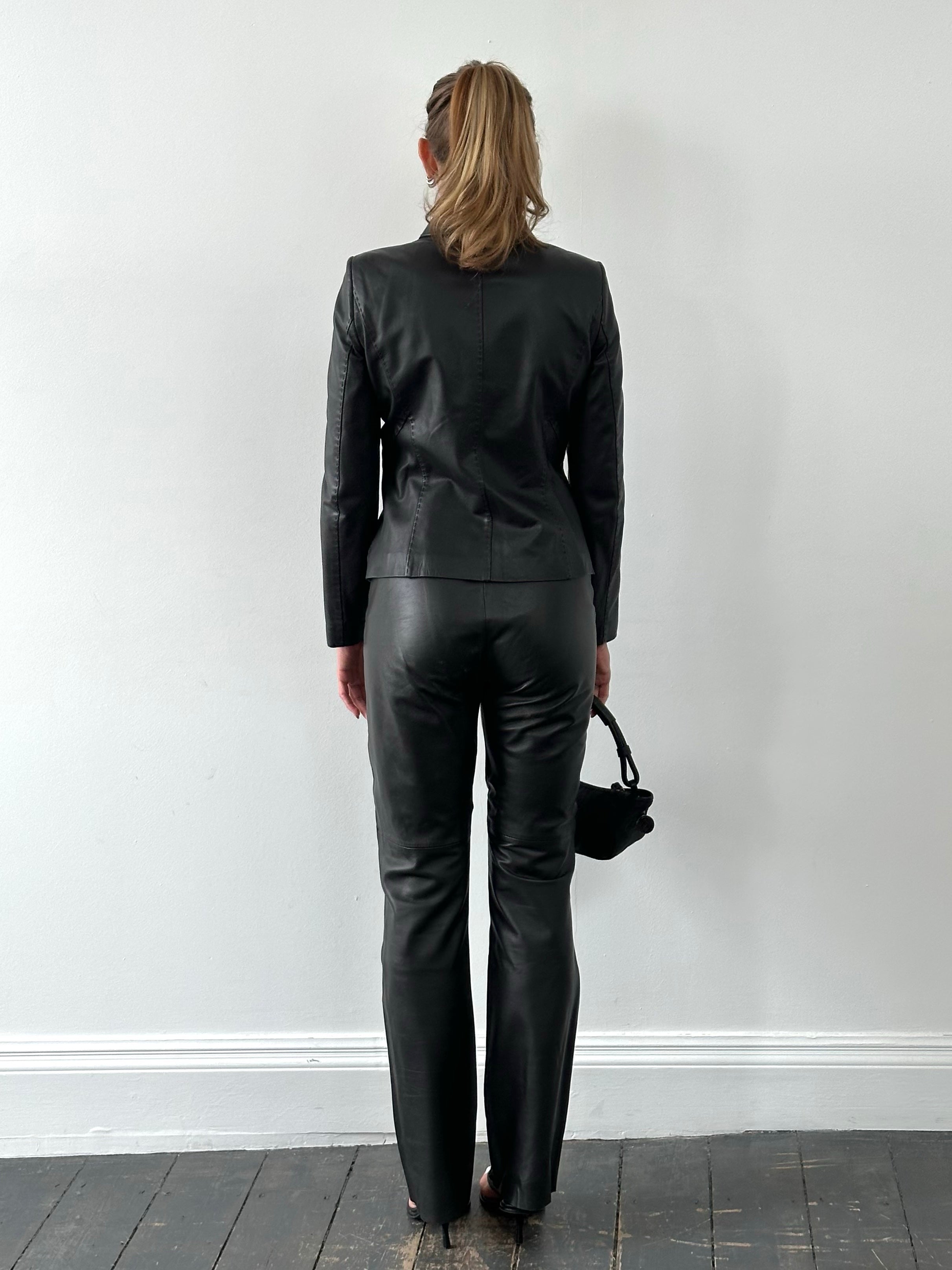 Vintage 1990s Leather Two Piece - S/W28