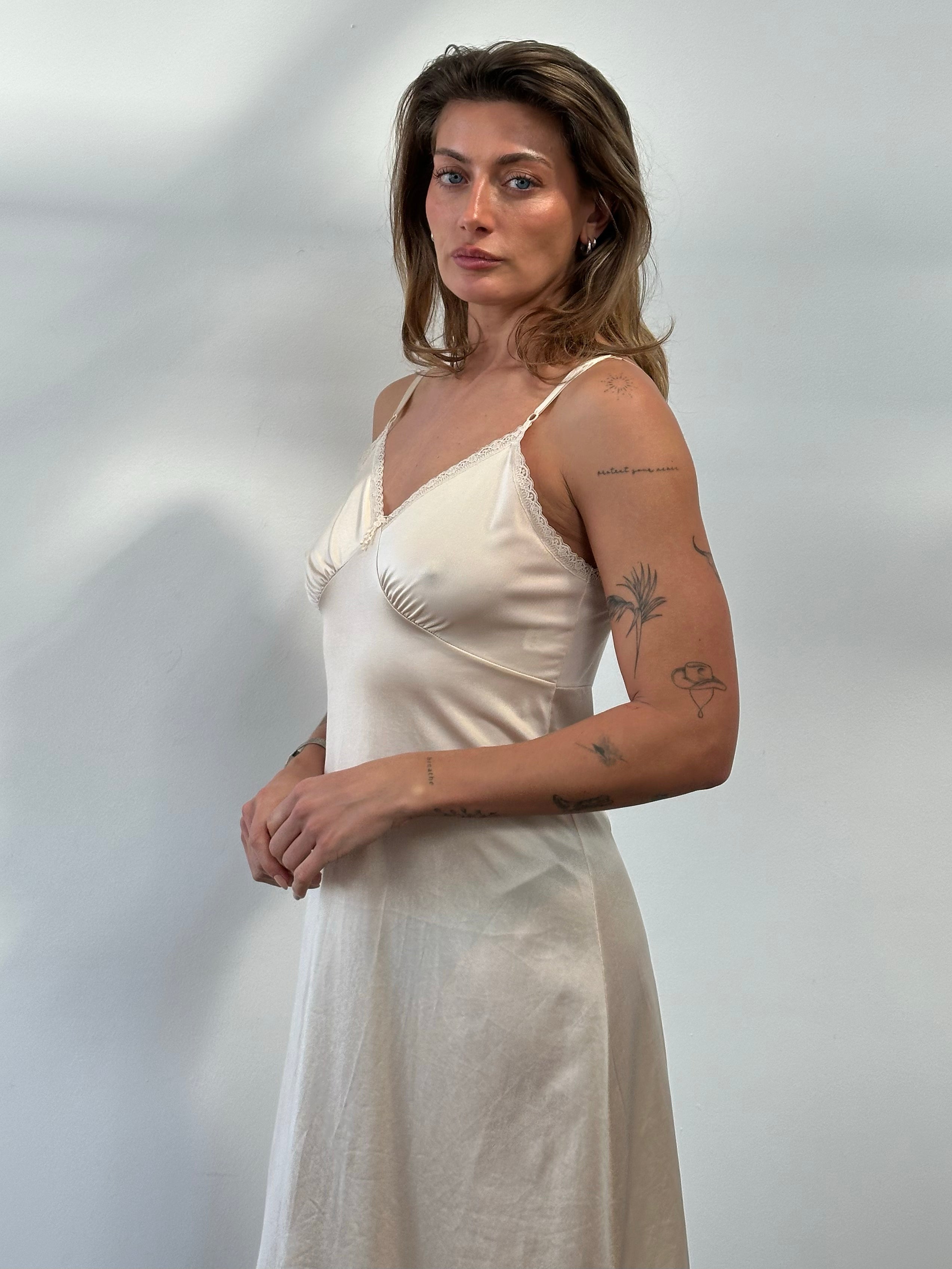 Vintage 1990s Lace Slip Dress - M