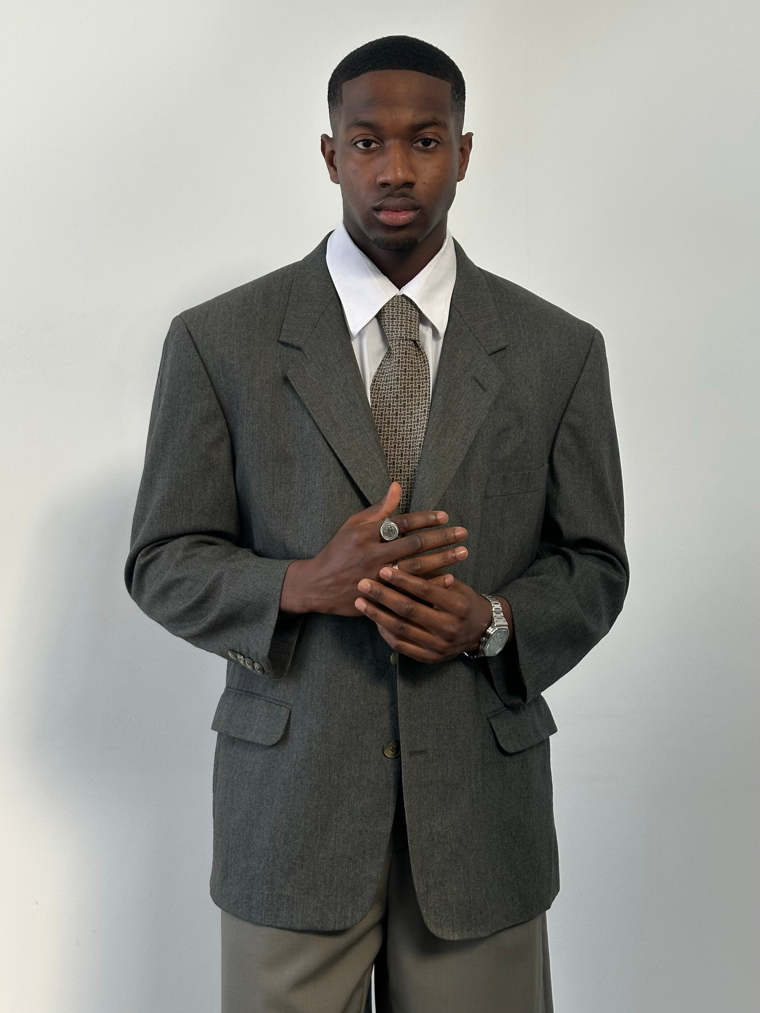 Yves Saint Laurent Pour Homme 1990s Pure Wool Single Breasted Blazer - 46R/XL