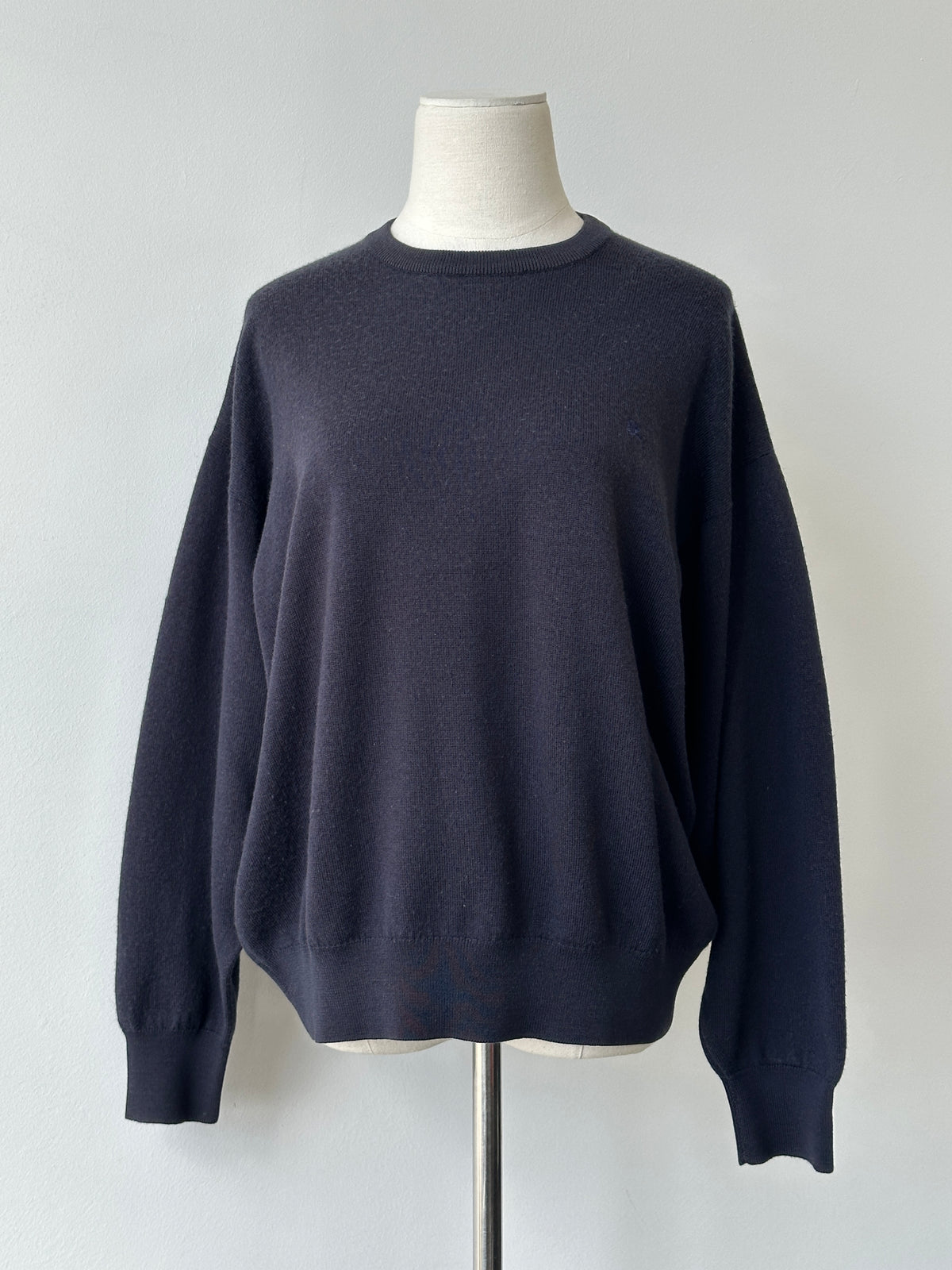 Burberrys 1990s Merino Wool Logo Jumper - M