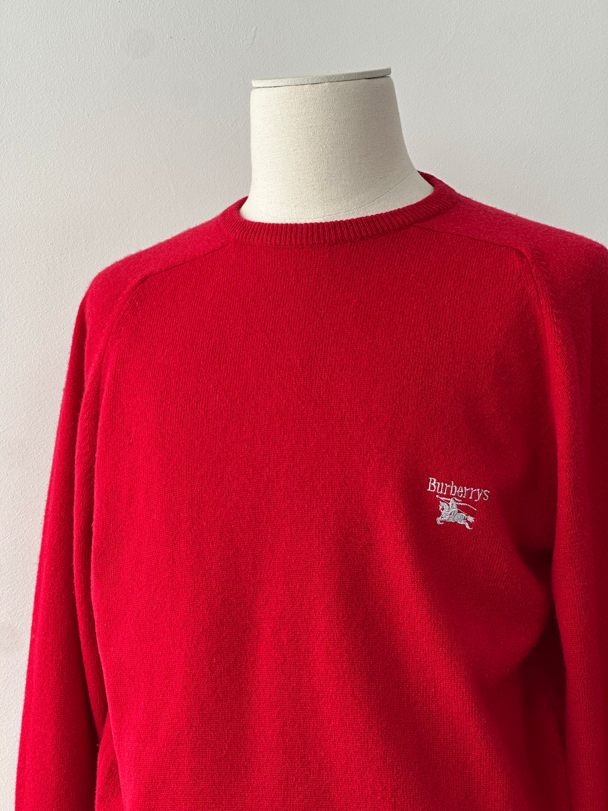 Burberry 1990s Pure Lambswool Logo Knit Jumper - M