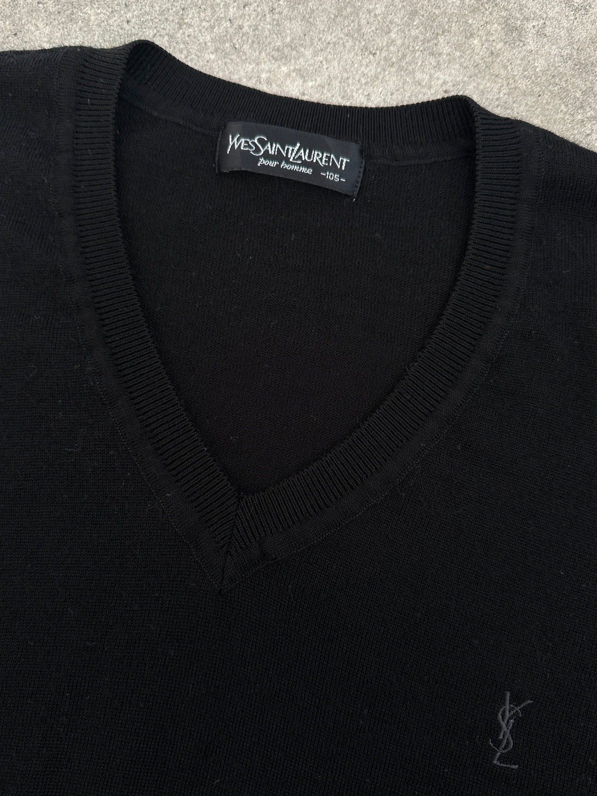 Yves Saint Laurent 1990s Pure Wool V Neck Jumper - M