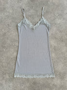 Italian Vintage 1990s Lace Sheer Mini Slip Dress - S - SYLK