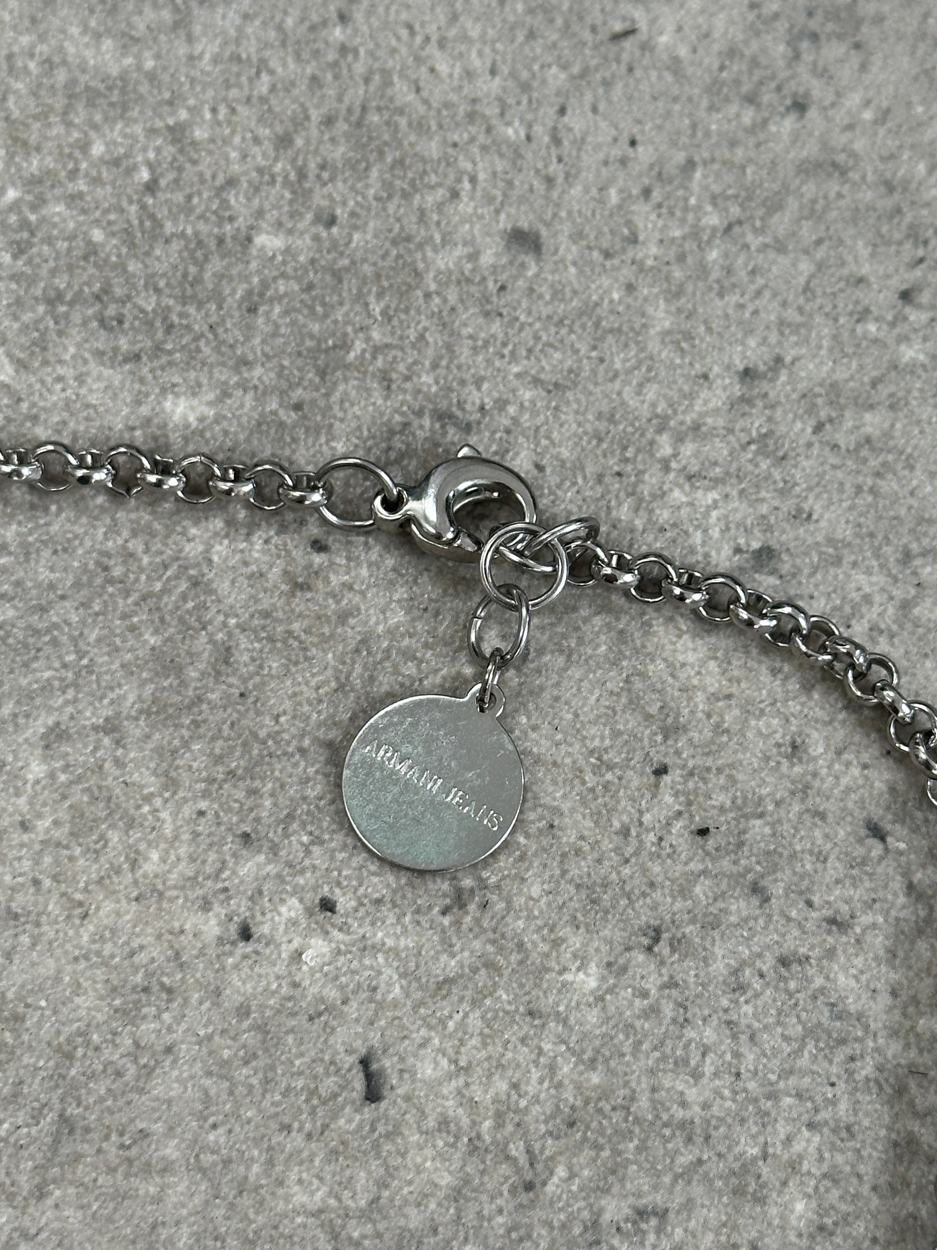 Armani Jeans 2000s Chain Link Logo Necklace