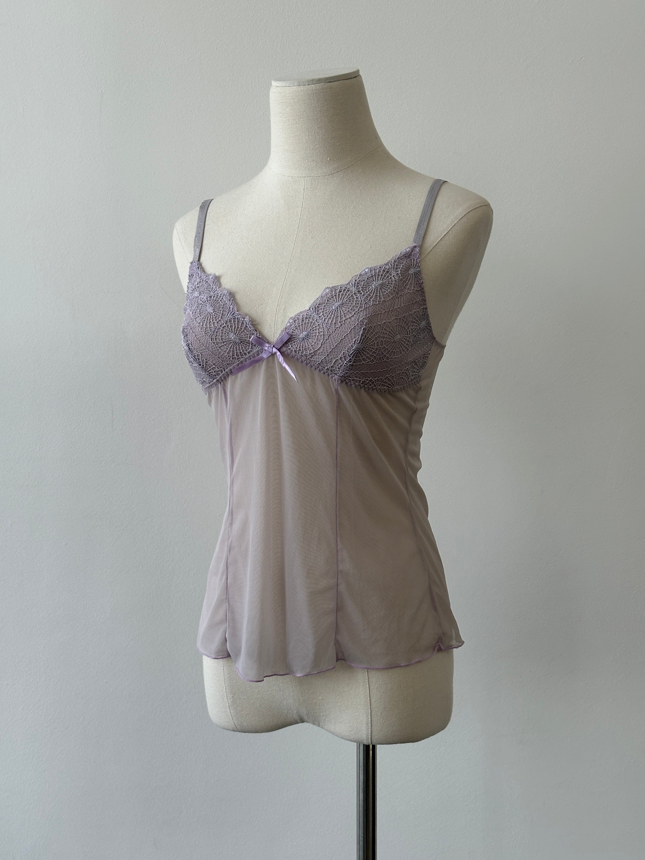 Vintage 1990s Sheer Lace Cami Top - XS-S