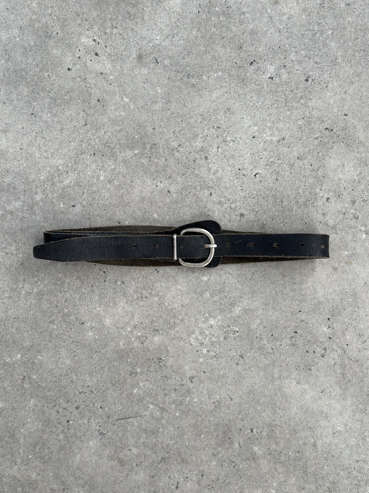 Vintage 1990s Leather Double Wrap Slim Belt - W22-26