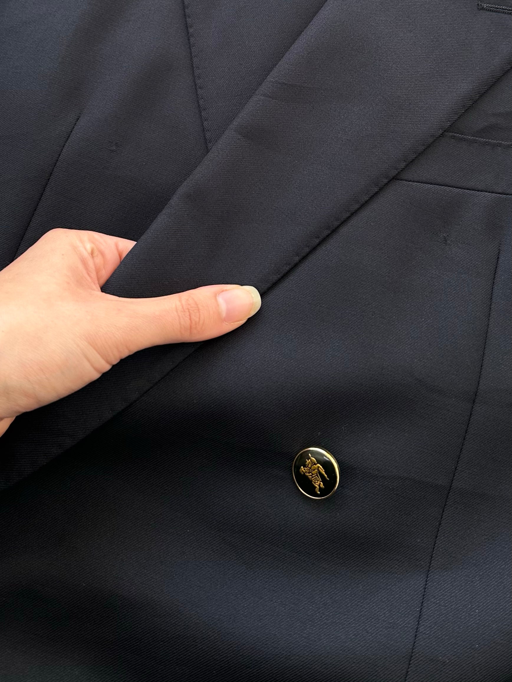 Burberry 1990s Bespoke Button Wool Double Breasted Blazer - 42R/XL