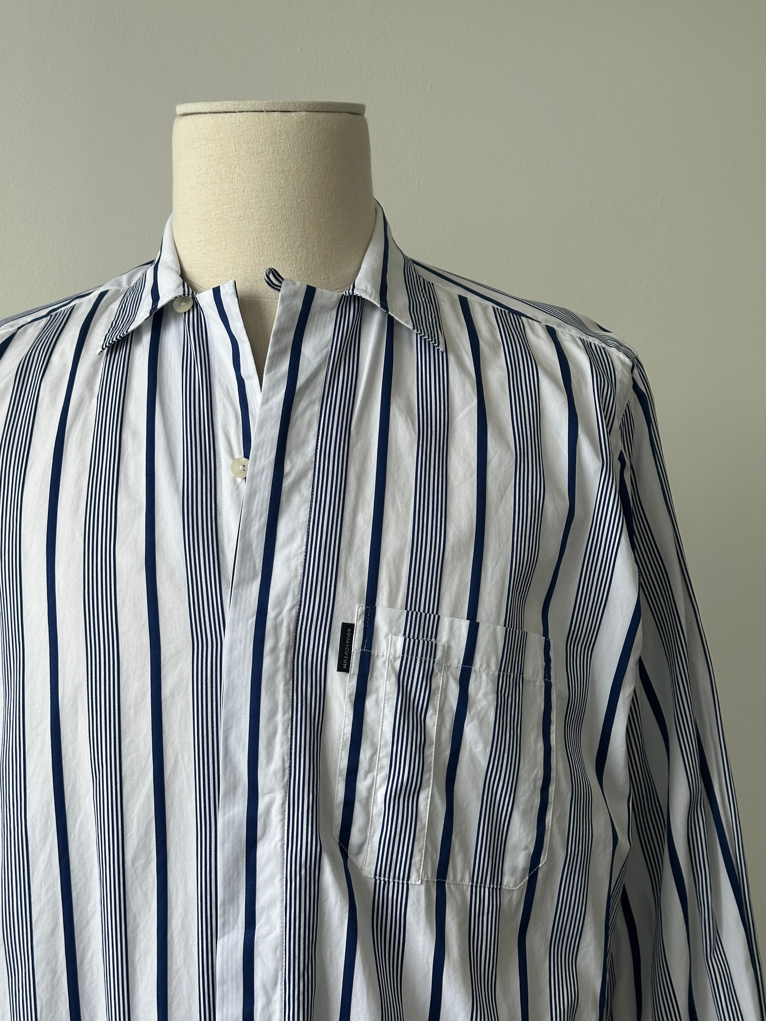 Aquascutum 2000s Cotton Striped Shirt - M