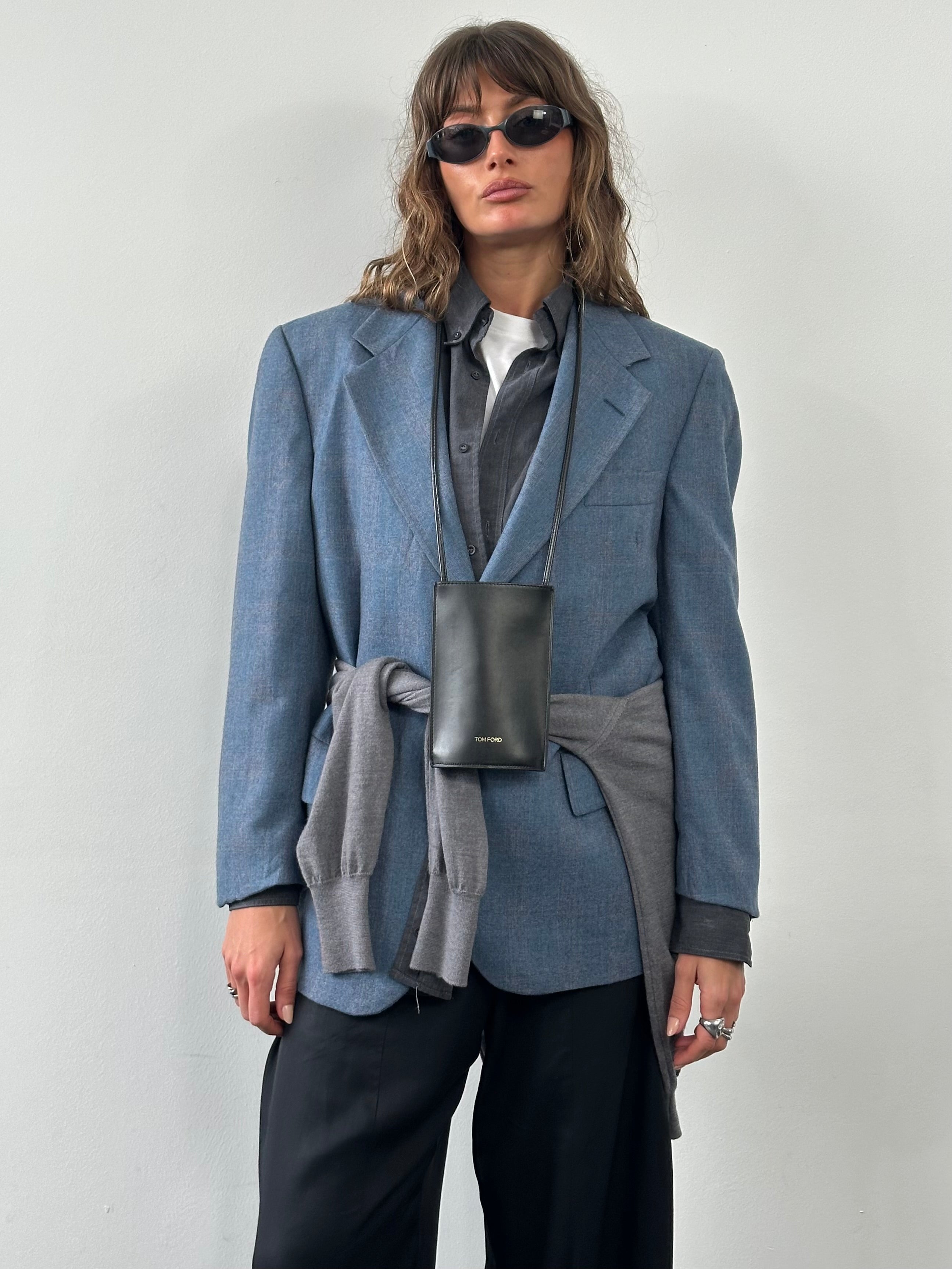 Christian Dior Paris 1980s pure wool check blazer in size 40R/L, featuring a tailored fit and classic pattern.
