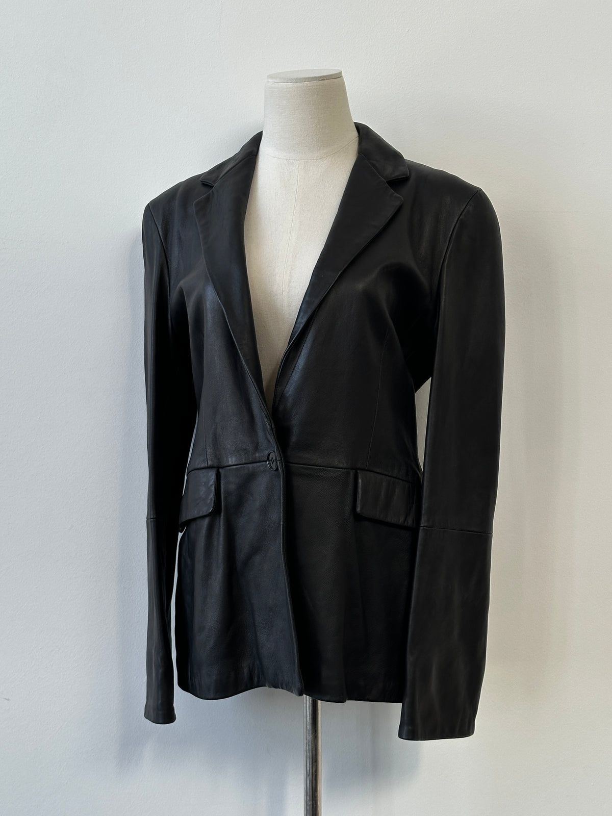 Emporio Armani 1990s Fitted Lamb Leather Jacket - S