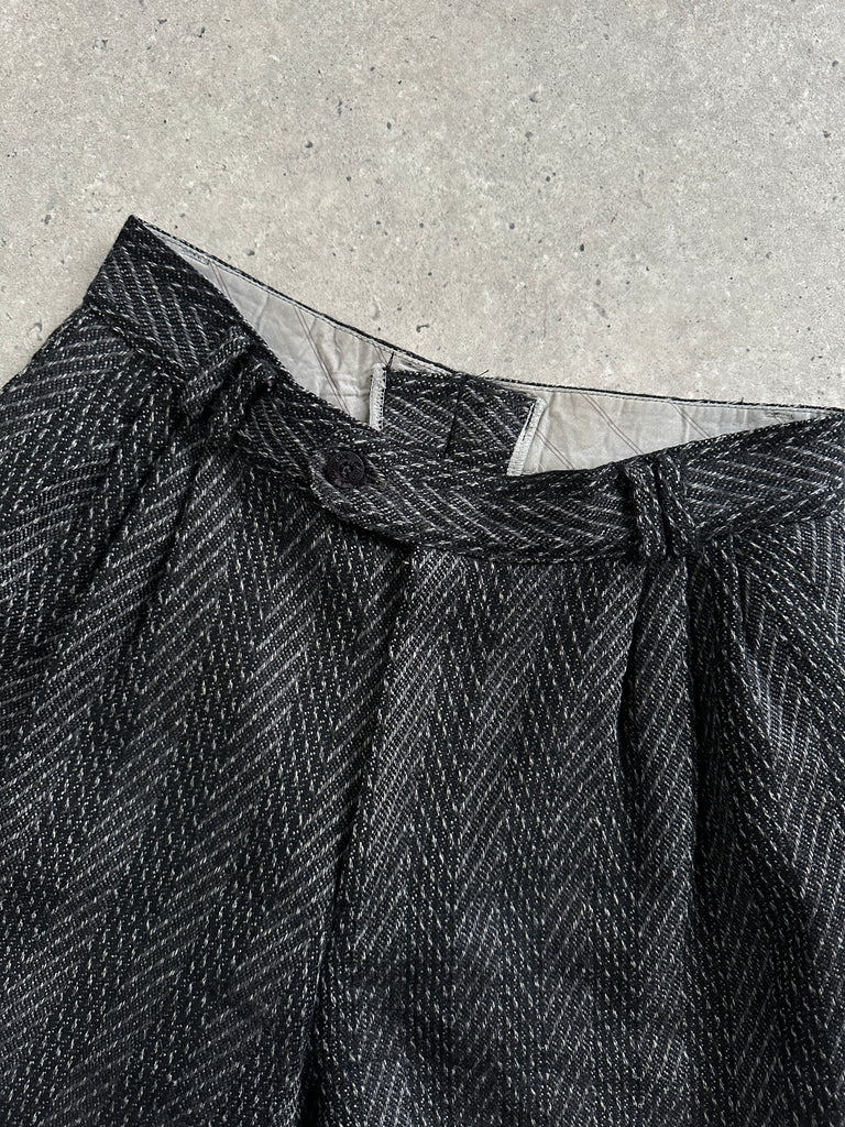 Italian Vintage Wool Pleated Tapered Leg Tailored Trousers - W27 - SYLK