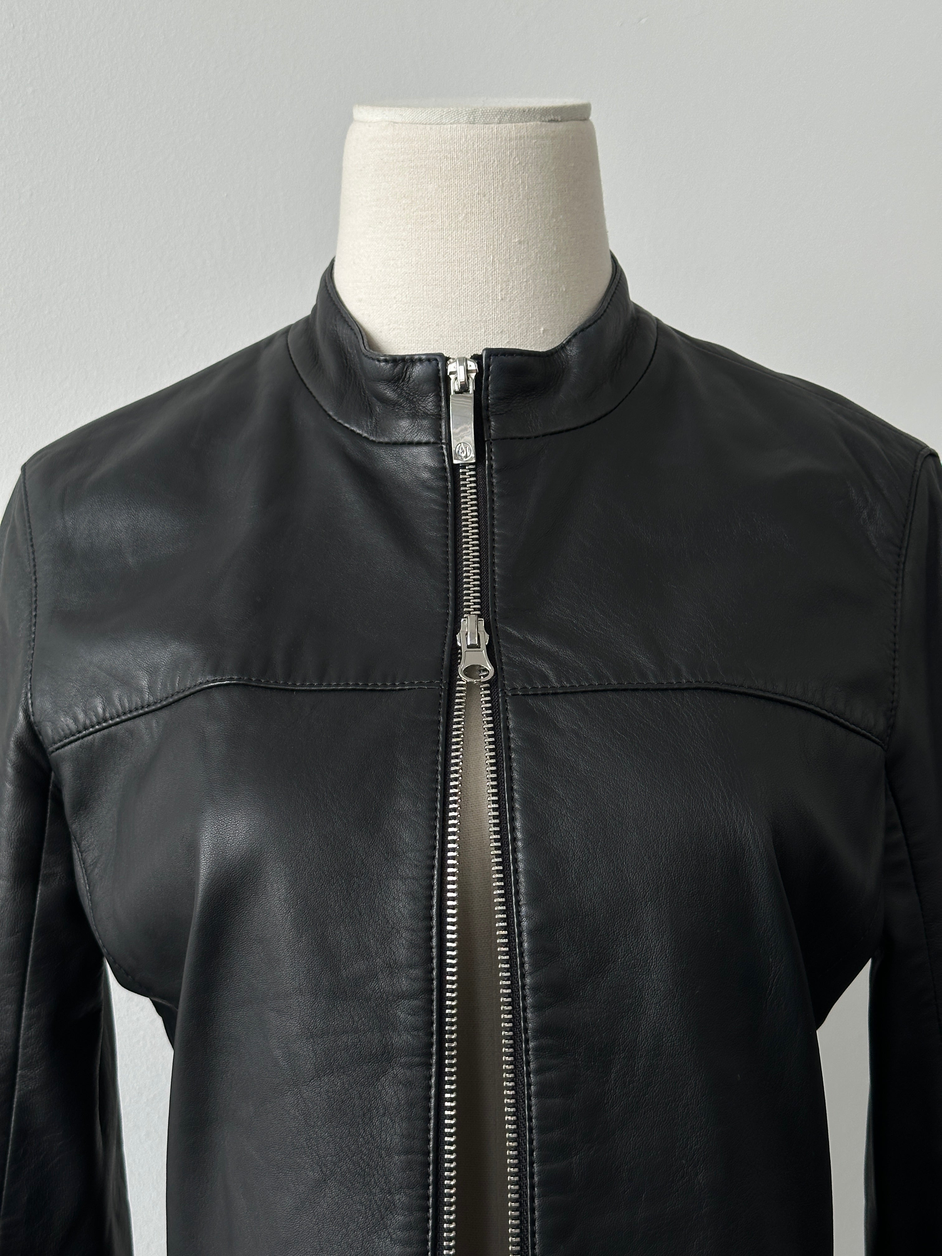 Armani Jeans Double Zip Leather Jacket - XS-S | SYLK