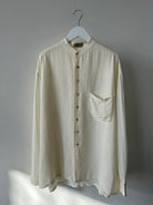 Byblos Italian Linen Sheer Slide Split Shirt - XL - SYLK