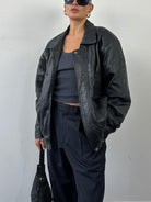 Vintage Leather Bomber Jacket - XL - SYLK