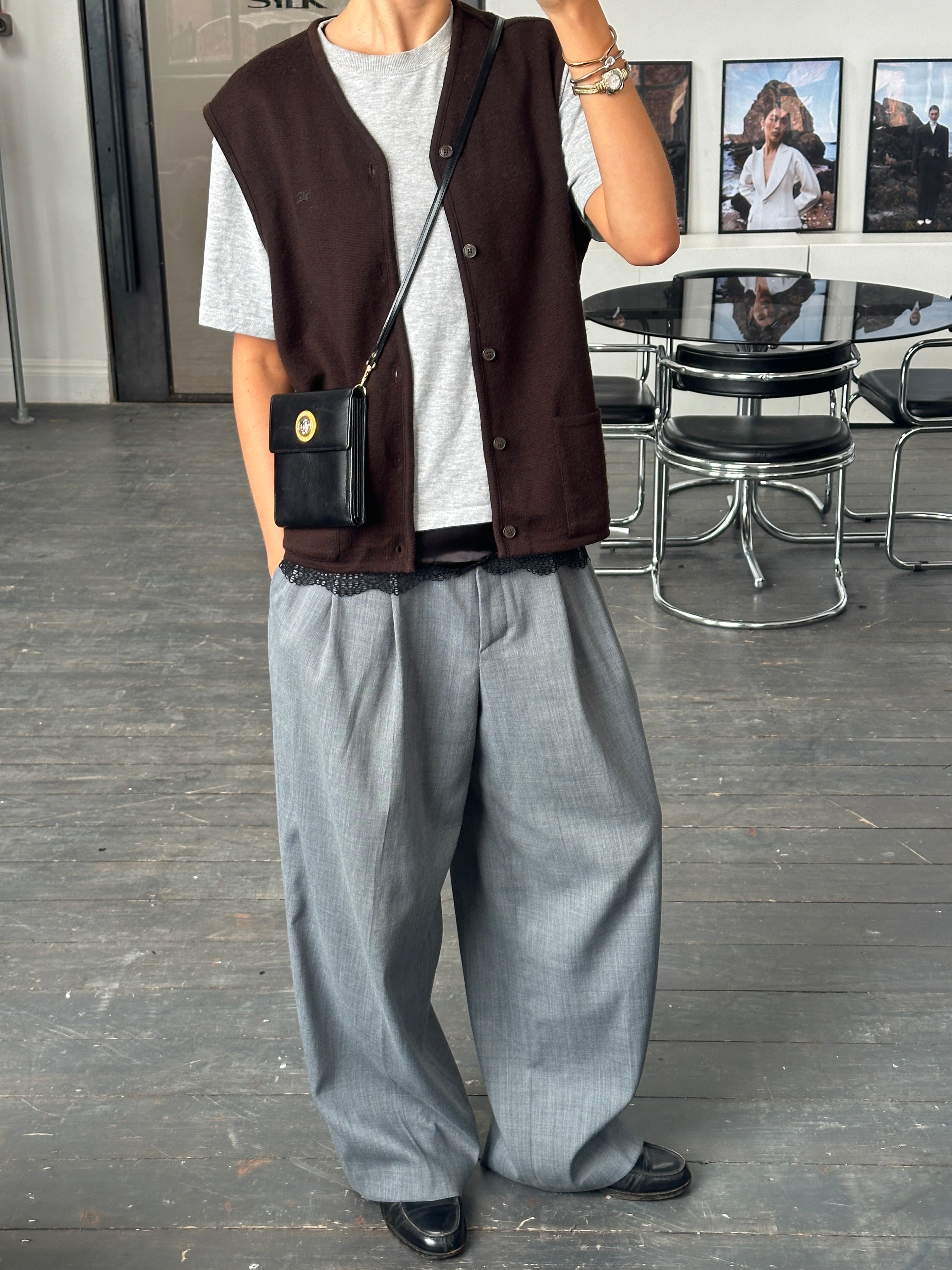 Burberry 1990s Merino Wool Logo Sleeveless Waistcoat - M - SYLK