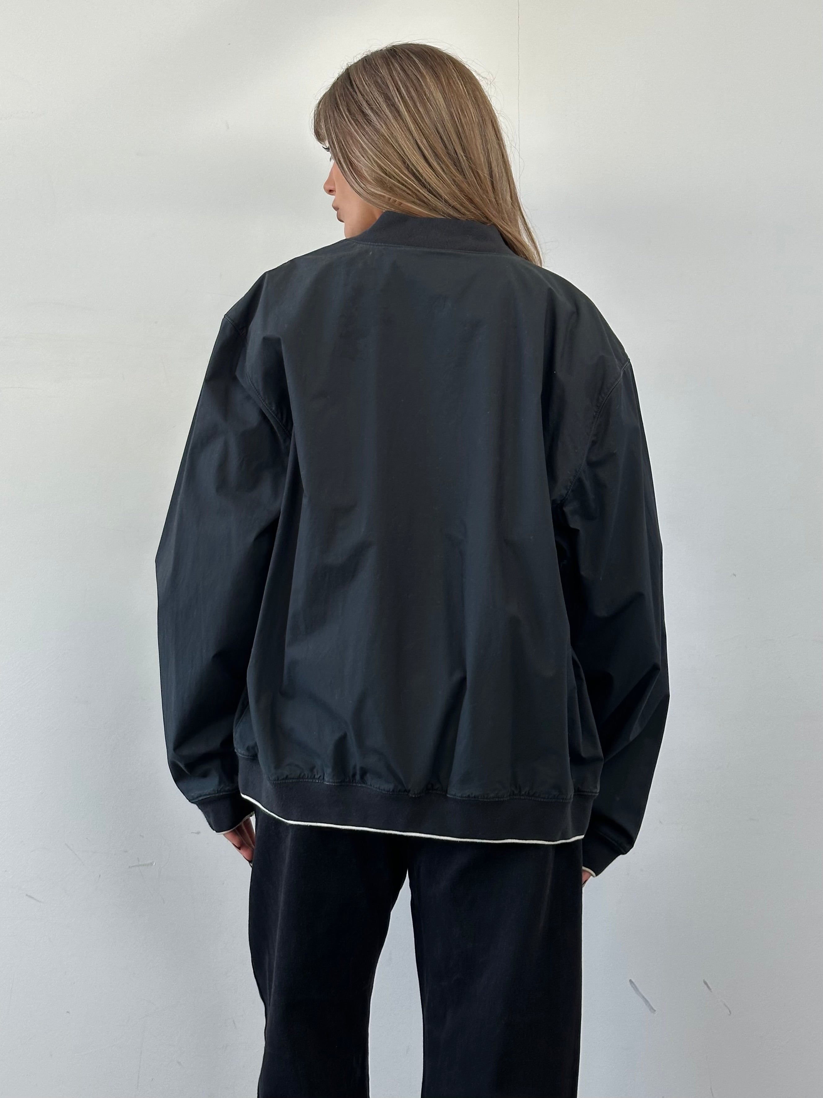 Ralph Lauren pure cotton logo bomber jacket in XXL, featuring classic design and ribbed cuffs, front zip closure, and embroidered logo.
