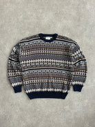 Vintage 1990s Fair Isle Knitted Jumper - L/XL - SYLK