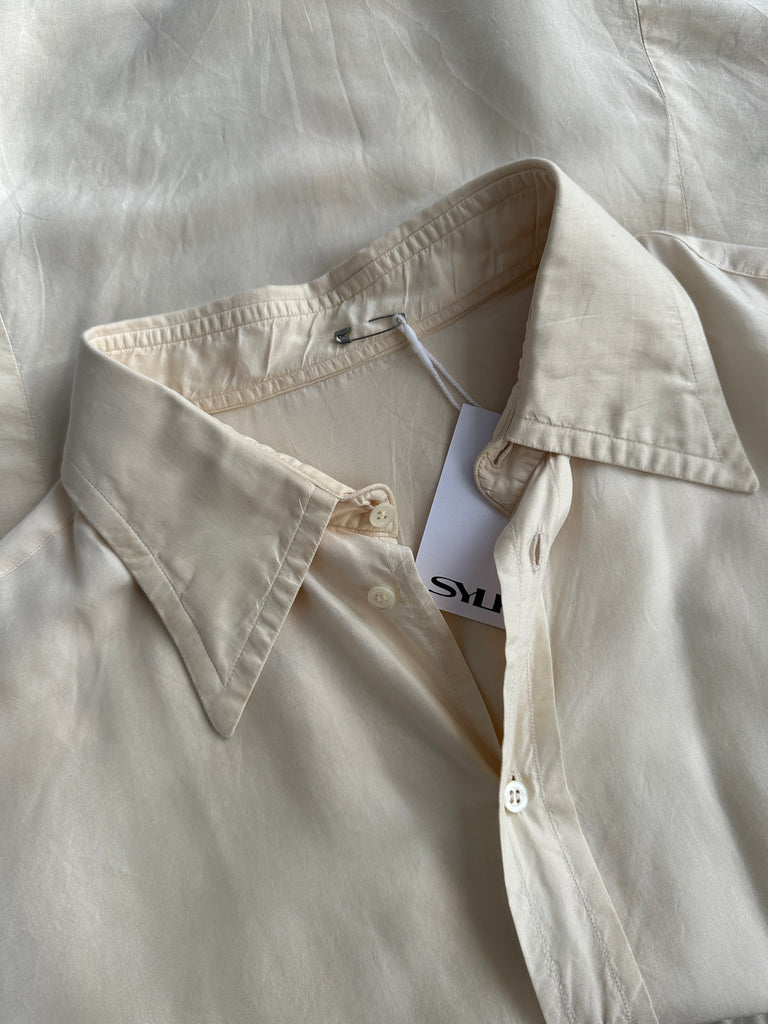 Vintage Silk Blend Dagger Coller Shirt - L - SYLK