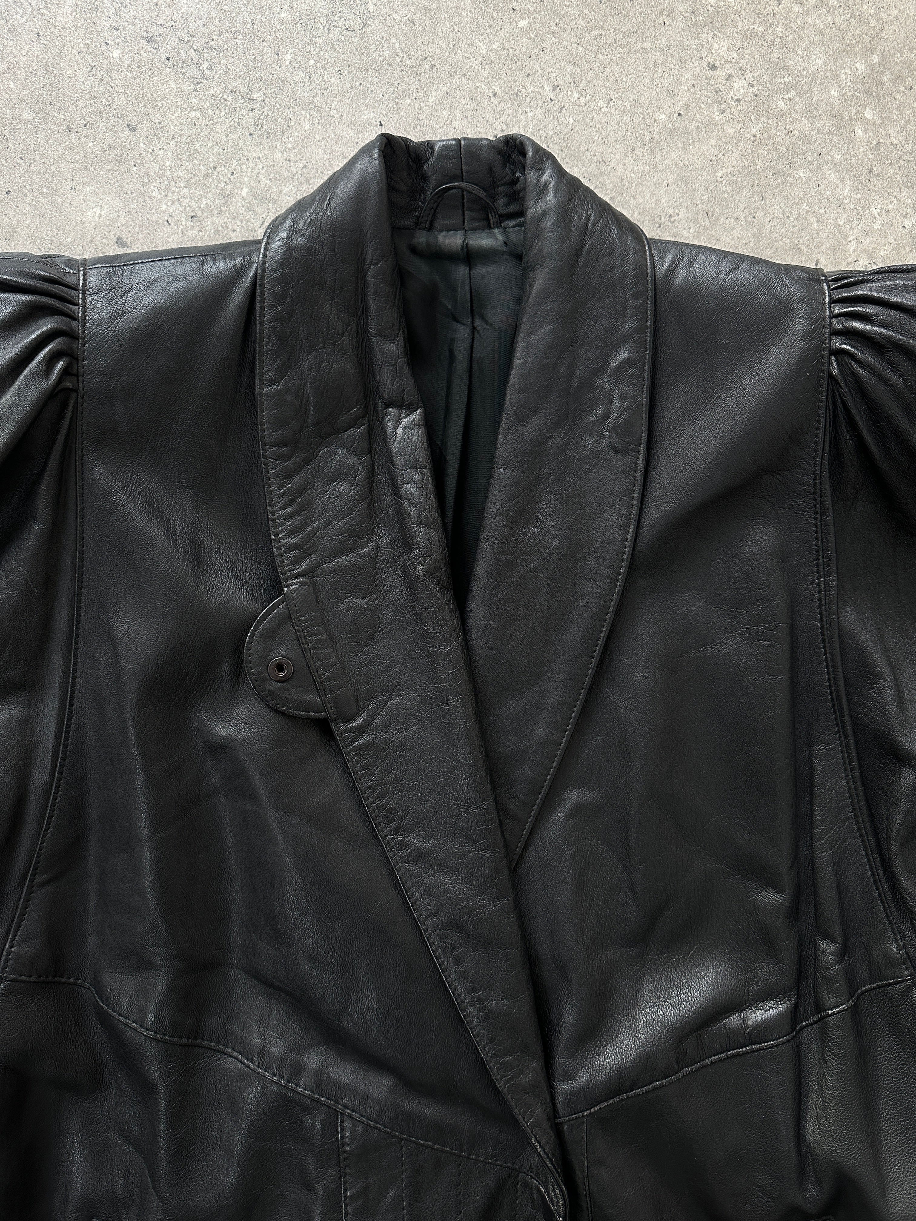 Vintage 1990s Leather Trench Coat - XL - SYLK