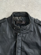 Vintage Distressed Leather Bomber Jacket - M/L - SYLK