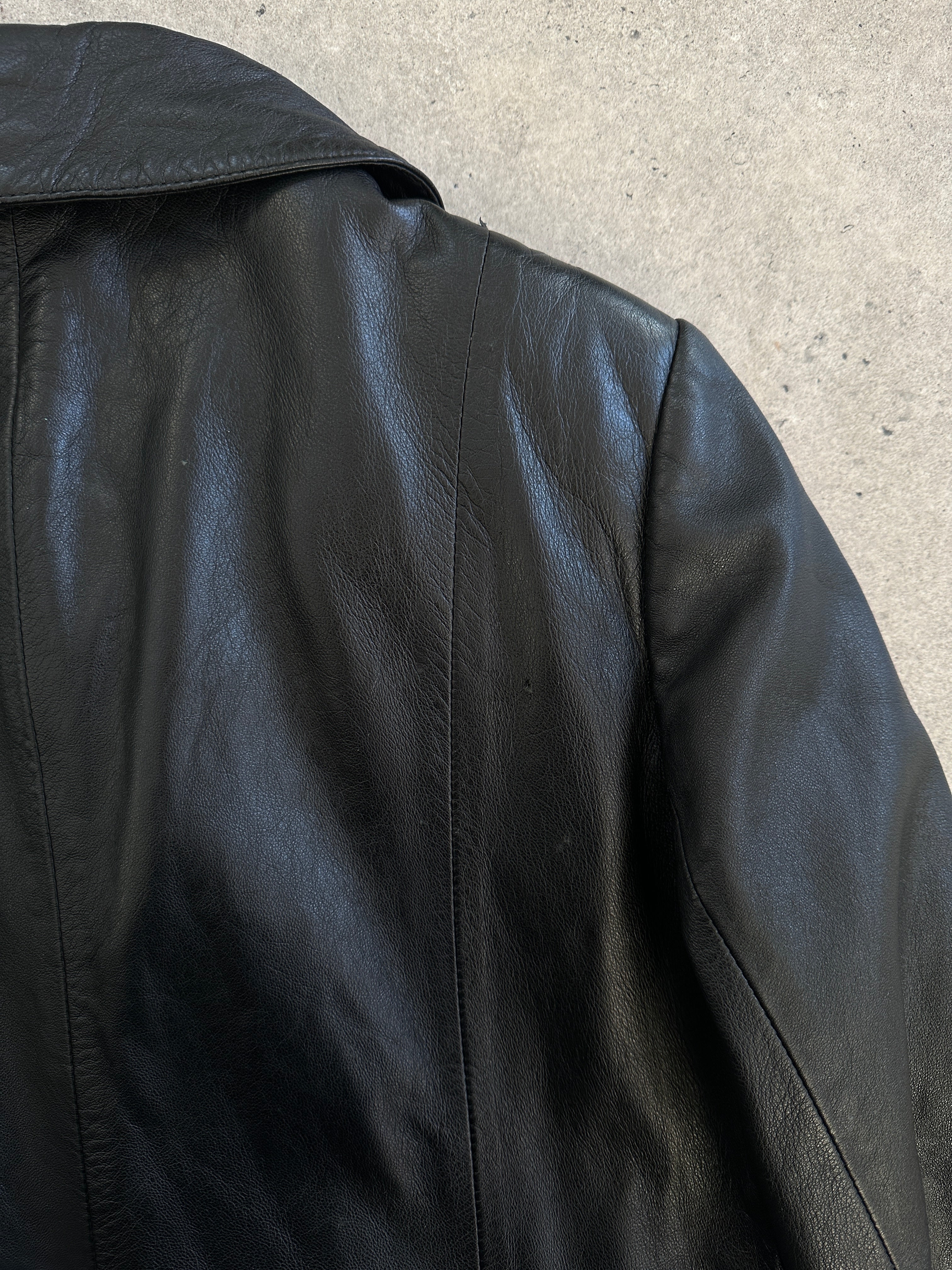 Gianni Versace Versus 1990s Bespoke Lion Head Leather Trench Coat - S - SYLK