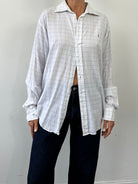 Yves Saint Laurent Check Pure Cotton Logo Shirt - L - SYLK