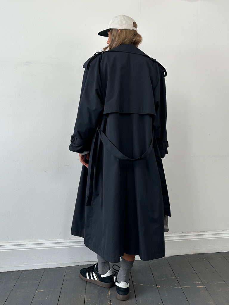 Vintage Double Breasted Floor Length Belted Trench Coat - XL - SYLK