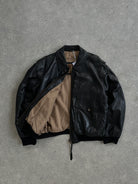 Vintage Leather Bomber Jacket - L - SYLK