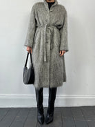 Jaeger Mohair Wool Fuzzy Belted Coat - L - SYLK