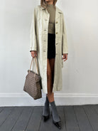 Vintage Floor Length Belted Leather Trench Coat - M - SYLK