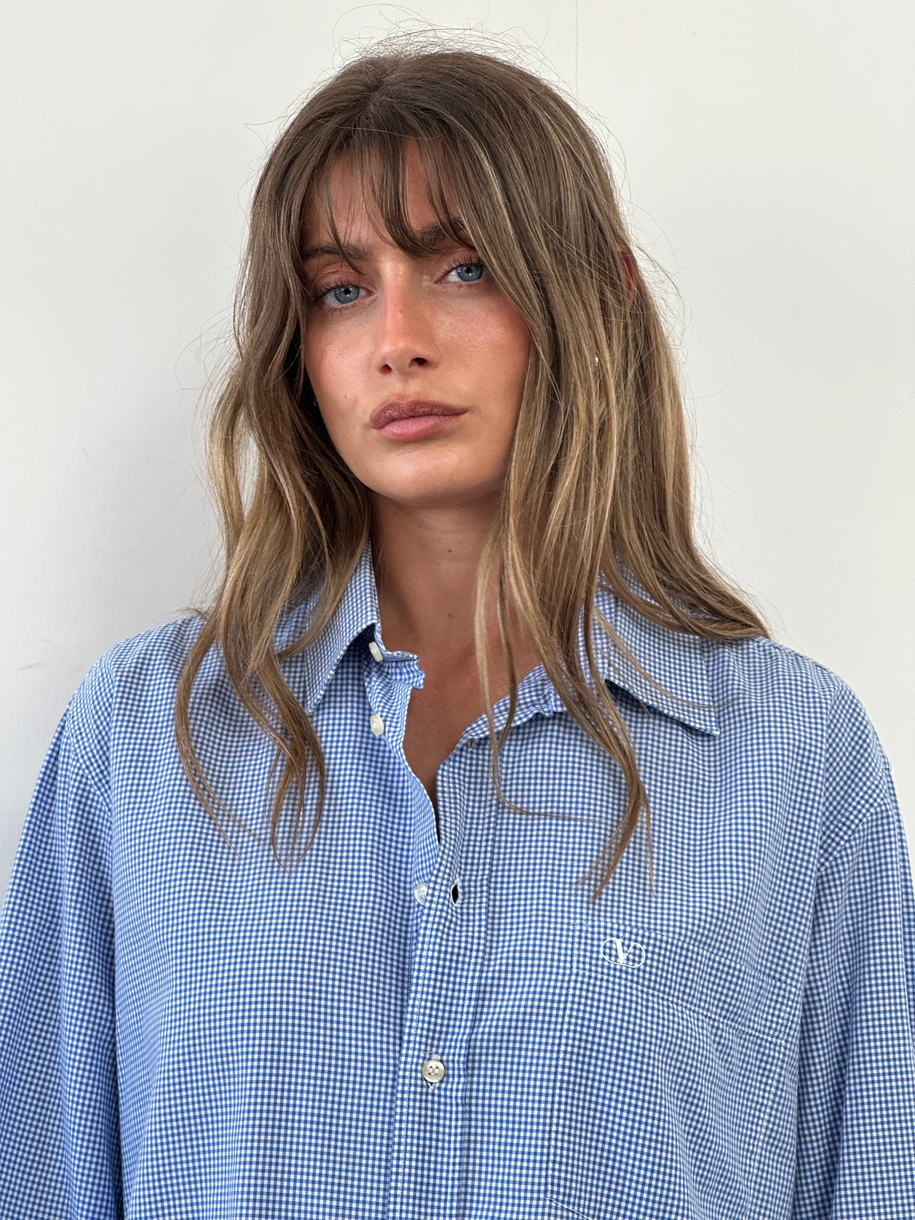 Valentino Chemises Pure Cotton Gingham Logo Shirt - L - SYLK