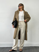 Vintage Pure Cotton Single Breasted Belted Trench Coat - L - SYLK