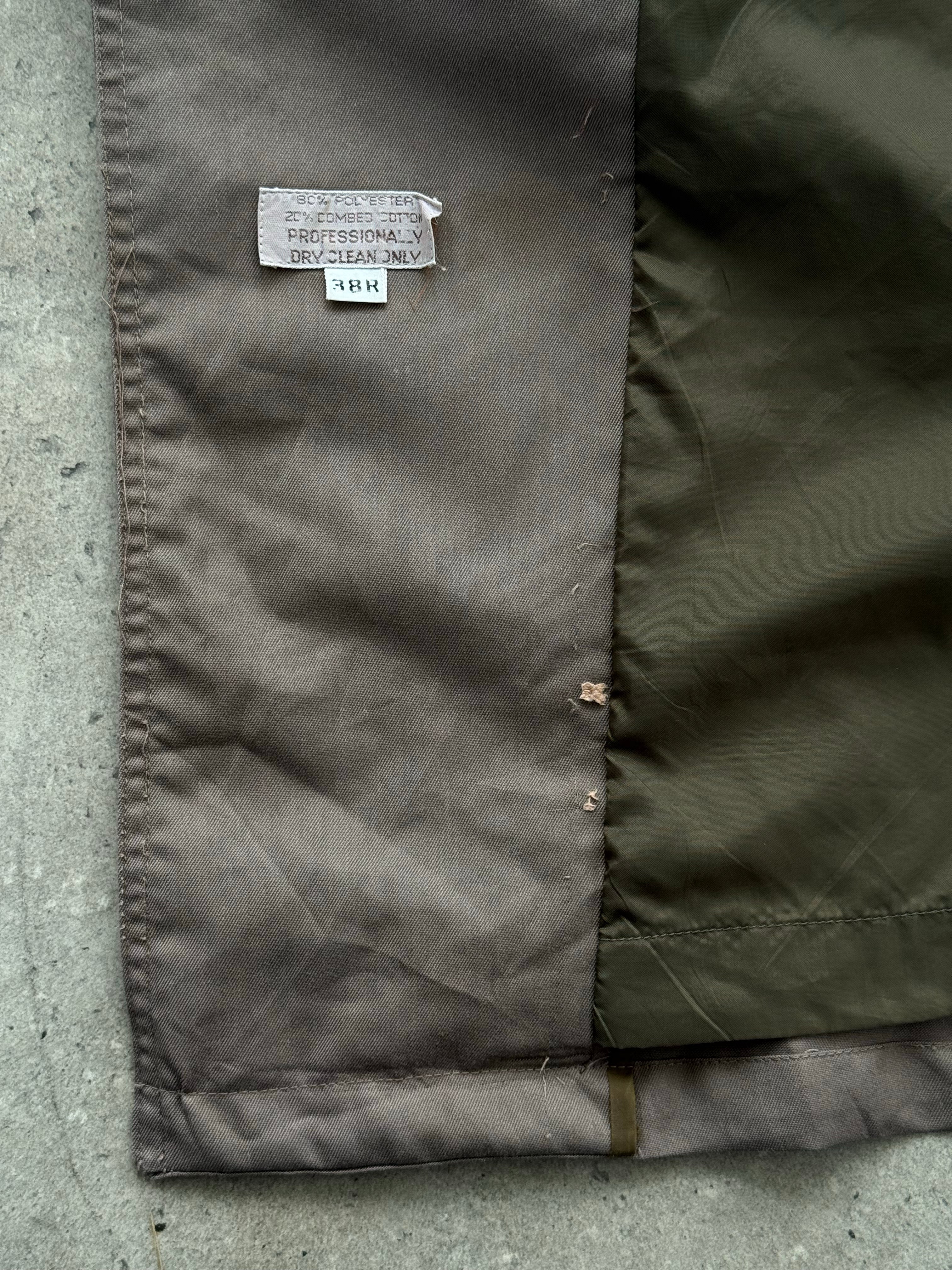 Christian Dior Monsieur 1980s double-breasted belted trench coat, beige fabric, lapel collar, and waist belt details.