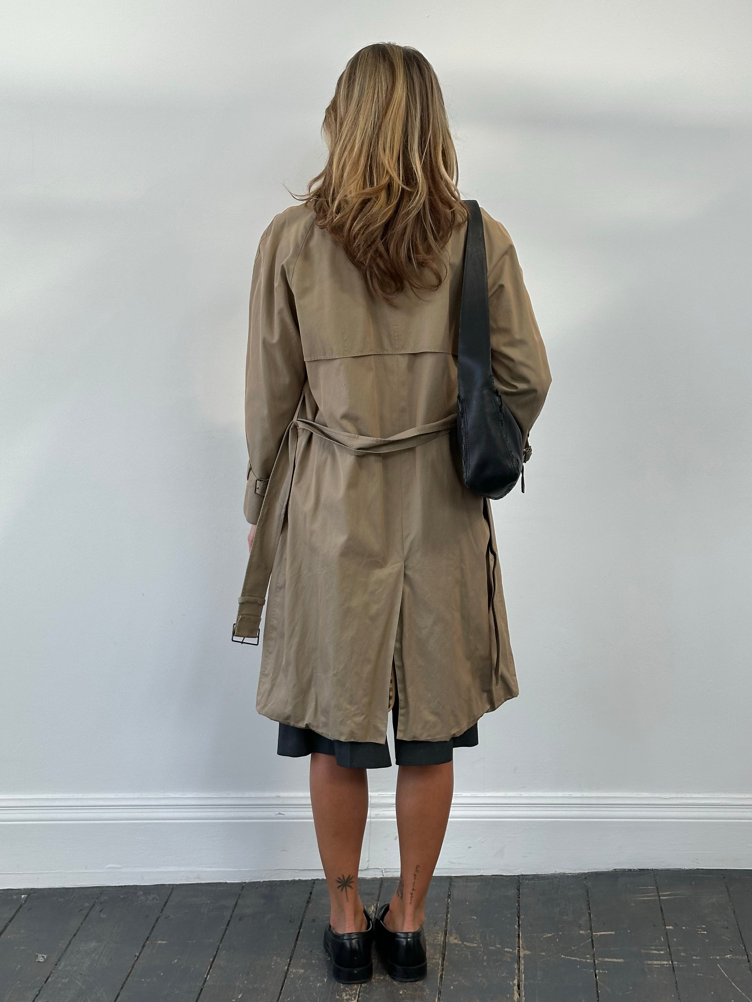 Aquascutum 1990s Pure Cotton Belted Trench - S