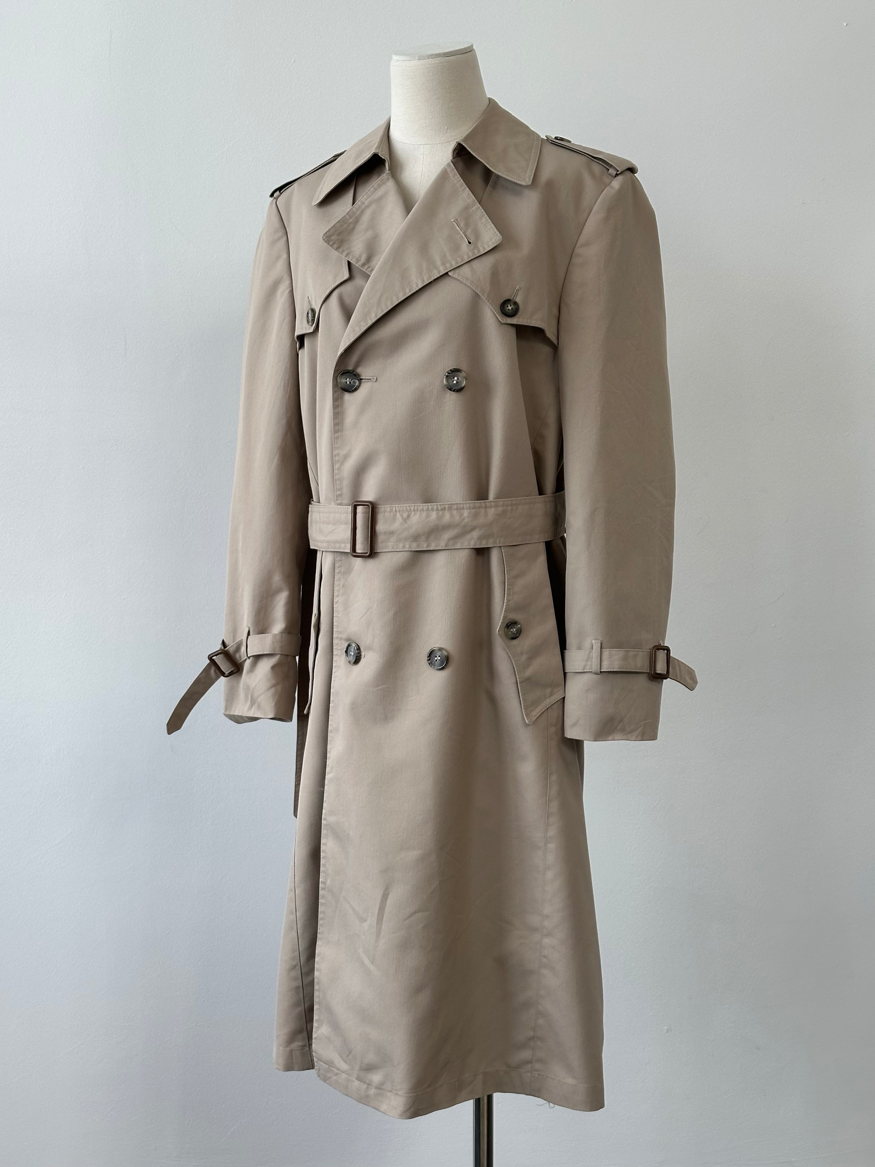 Christian Dior 1980s Cotton Double Breasted Trench Coat - M